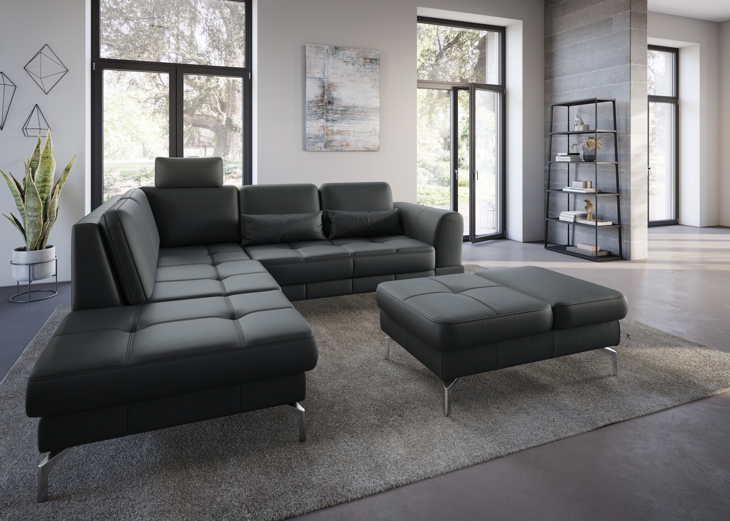 sit&more Hocker »Bendigo«, mit Klappfunktion, Bodenfreiheit 15 cm, wahlweise in 2 Fussfarben