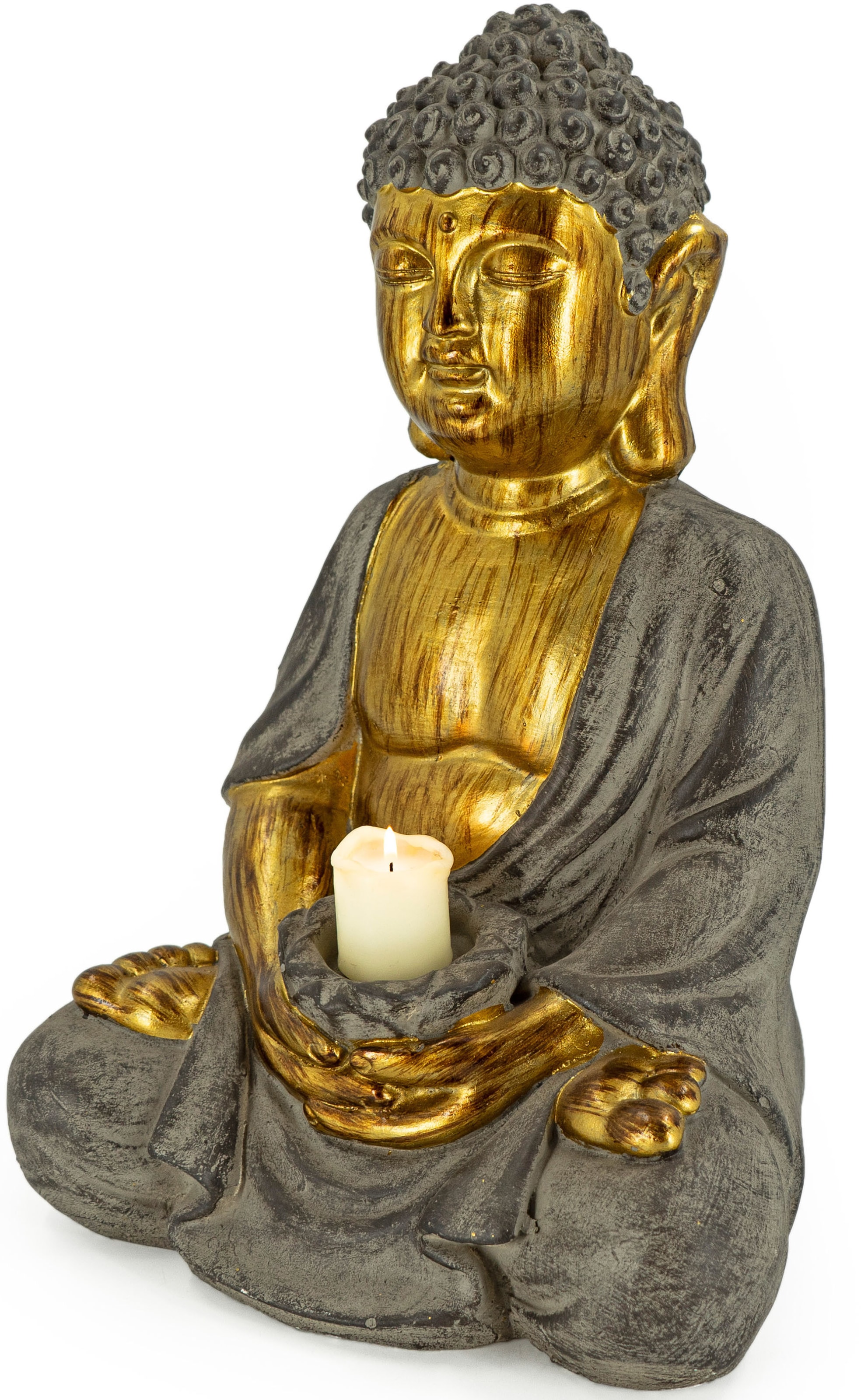»Buddha«, 45 Kerzenhalter LIVING online aus cm NOOR bestellen Höhe Magnesia, (1 ca. sitzend, St.),
