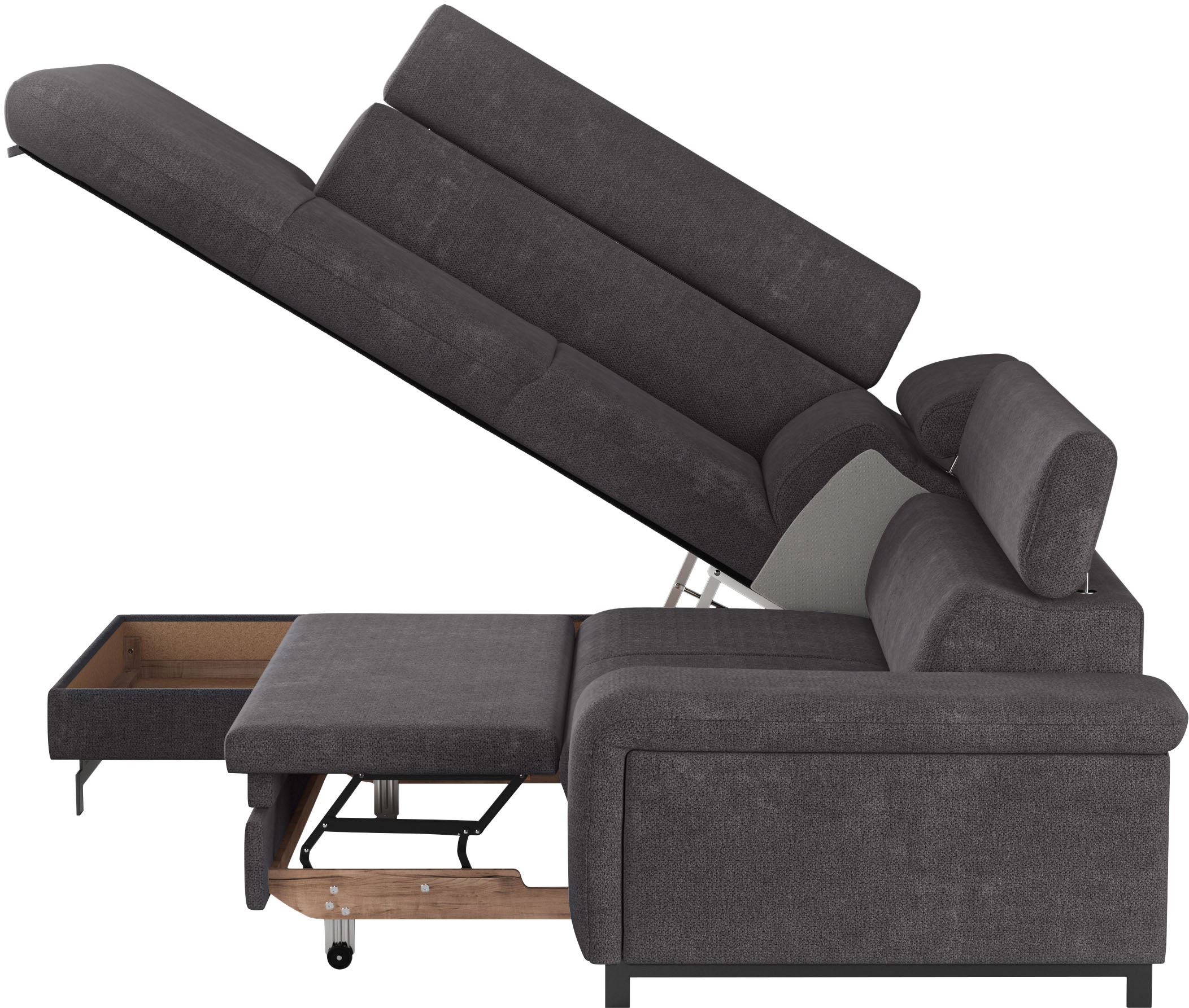 COTTA Ecksofa »Emma L-Form«, mit Kopfteilverstellung, wahlweise mit Bettfunktion & Bettkasten
