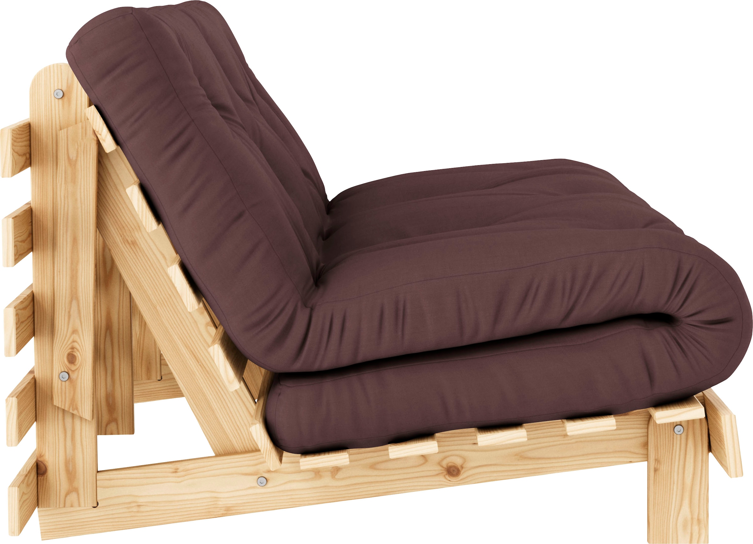 Karup Design Daybett »Daybett Roots Schlafsofa – Gästebett & Sofa aus FSC®-Kiefer«, Inkl. Futonmatratze, in mehreren Grössen & Farben erhältlich