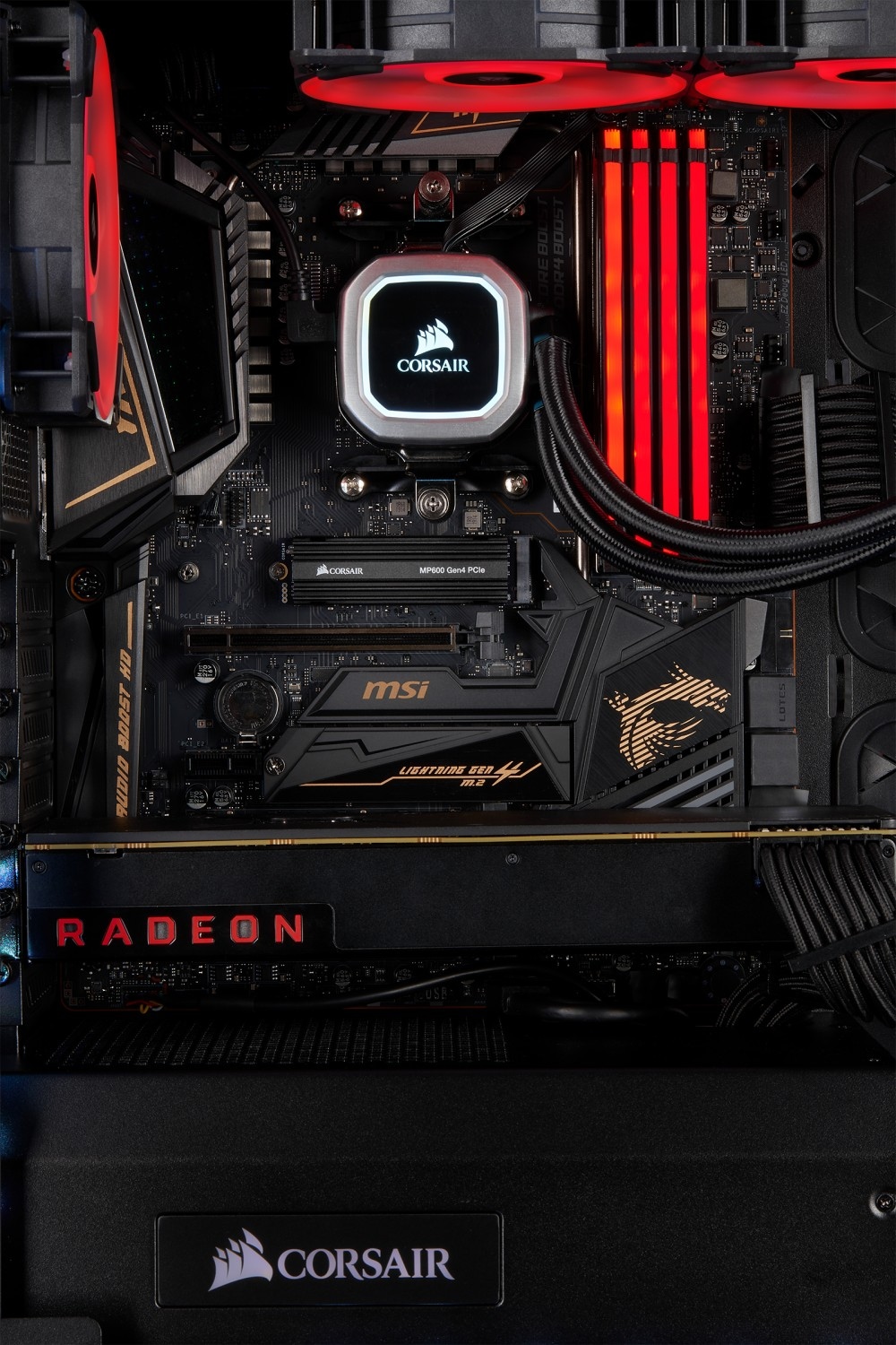 Corsair interne SSD »Force Series MP600 1TB NVMe PCIe Gen4 x4M.2 SSD«, Anschluss M.2 PCIe 4.0, M.2-Kühlkörper