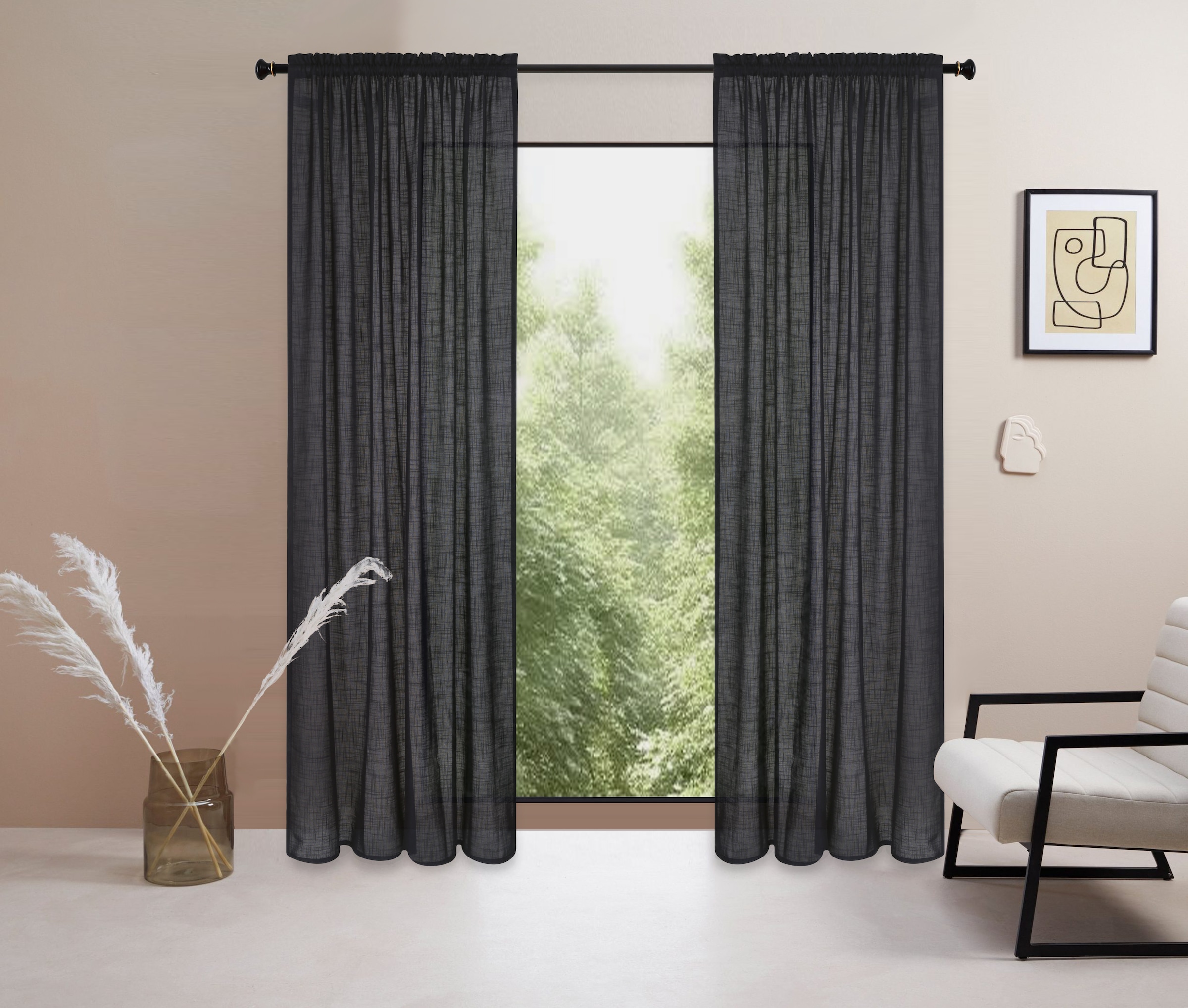 LeGer Home by Lena Gercke Gardine »Marusha«, (1 St.), 1 Schal, Leinenoptik, gewebt, verschiedene Grössen