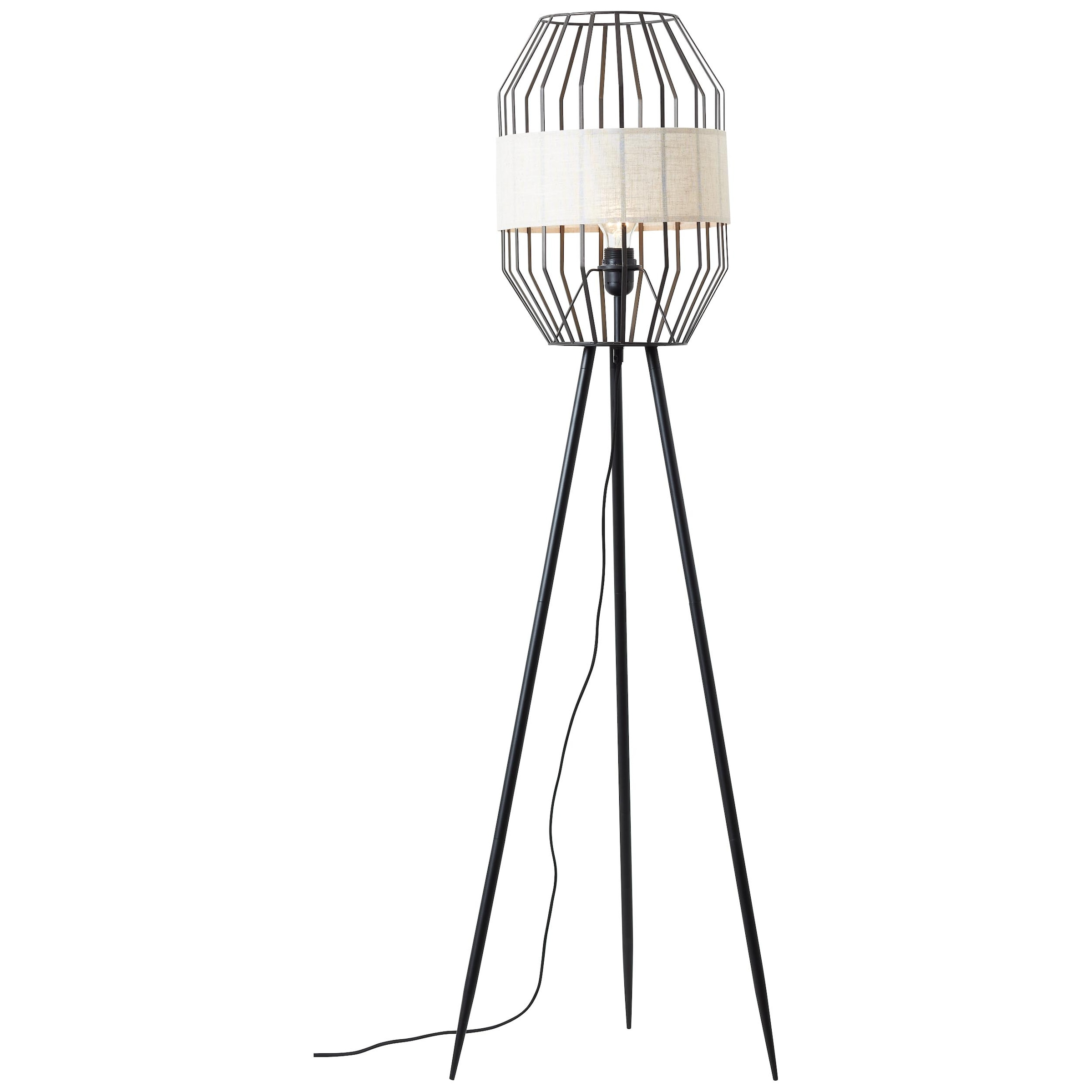 Brilliant Stehlampe »Slope«, 1 flammig, Leuchtmittel E27 ohne Leuchtmittel, Stehlampe dreibeinig schwarz/natur