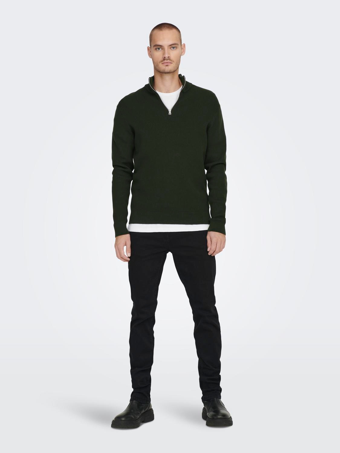 ONLY & SONS Strickpullover »ONSPHIL REG 12 STRUC HALF ZIP KNIT NOOS«
