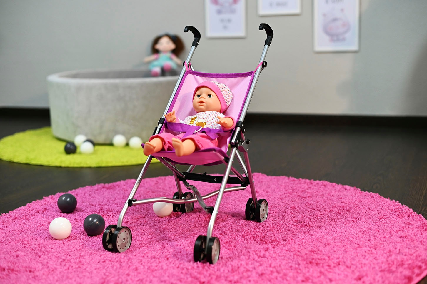 Knorrtoys® Puppenbuggy »Sim - princess pink«