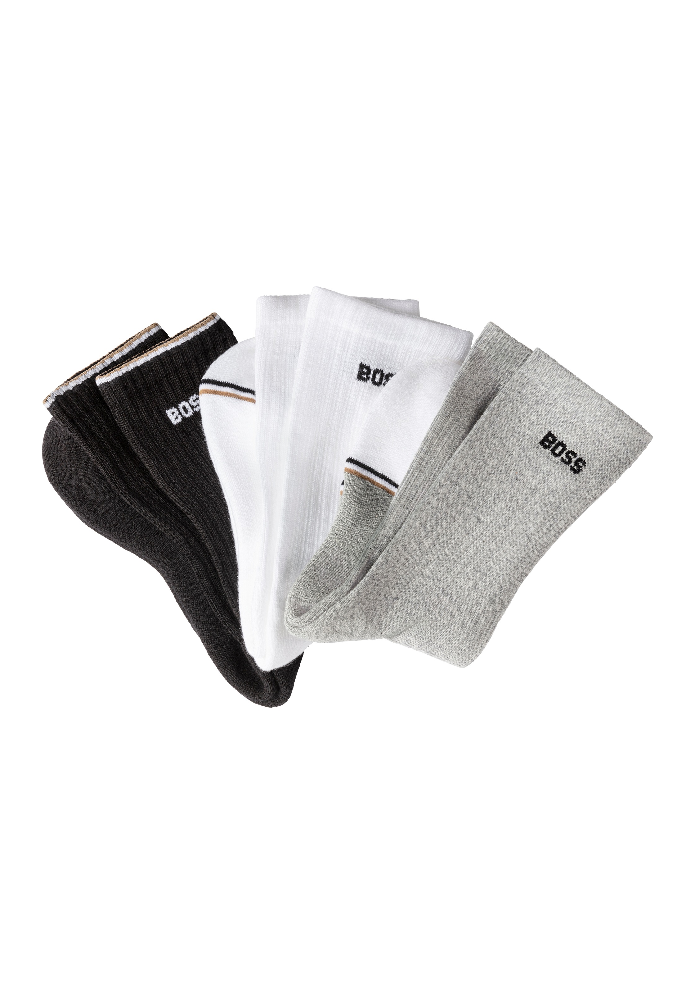 BOSS Freizeitsocken »3PQSRibColorblock« 3 Stk. tlg. Mit BOSS Logoschriftzug