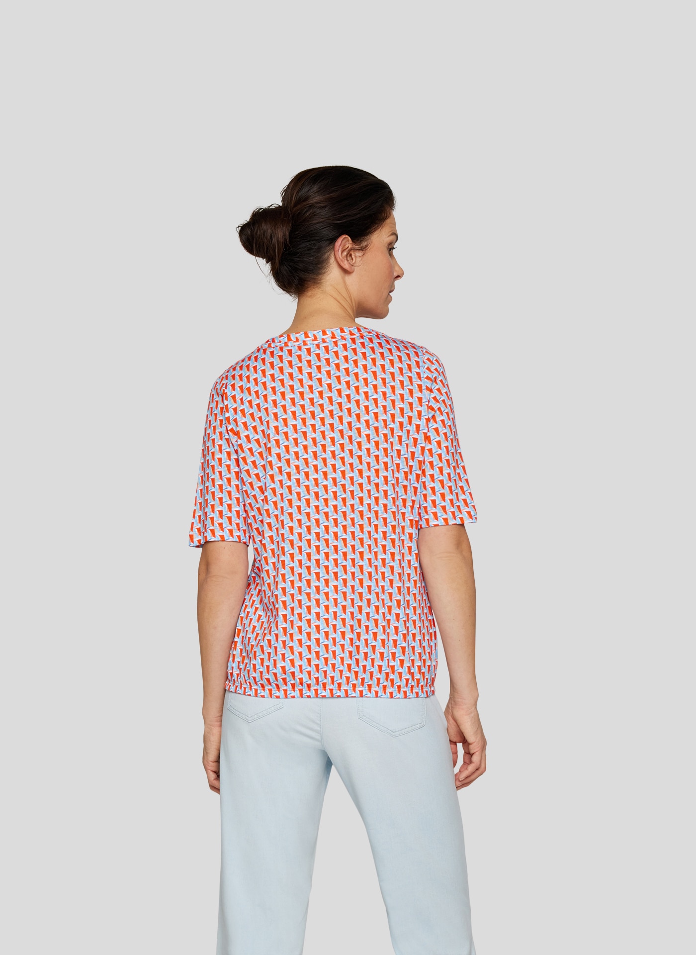 Rabe Rundhalsshirt, mit grafischem Muster