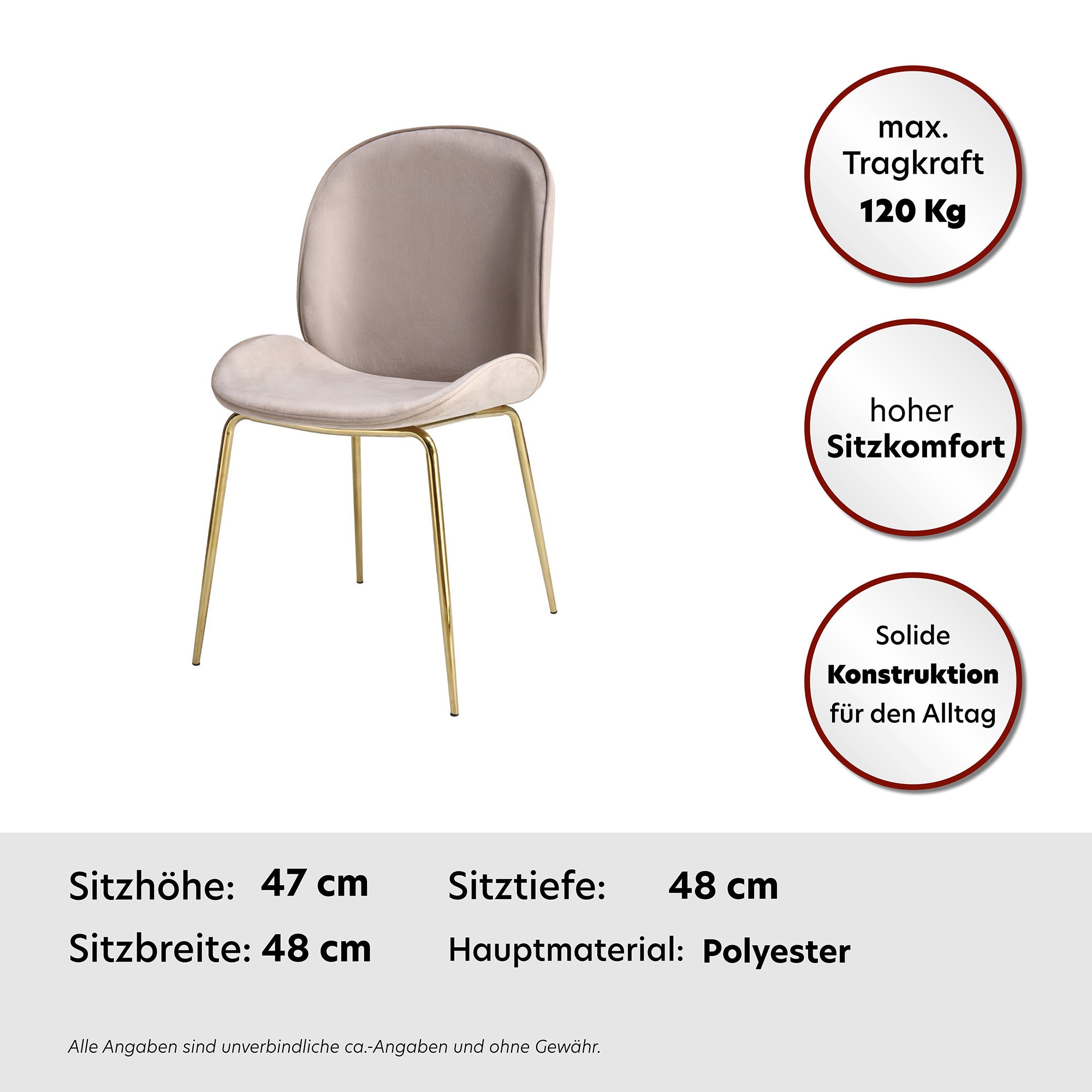 Kayoom Stuhl »Charlize 110 2er-Set, TOPSELLER! Esszimmerstühle,moderne Optik«, (Set), 2 St., Samtstoff, samtweicher Bezug, bequem, zeitlos, moderne Optik