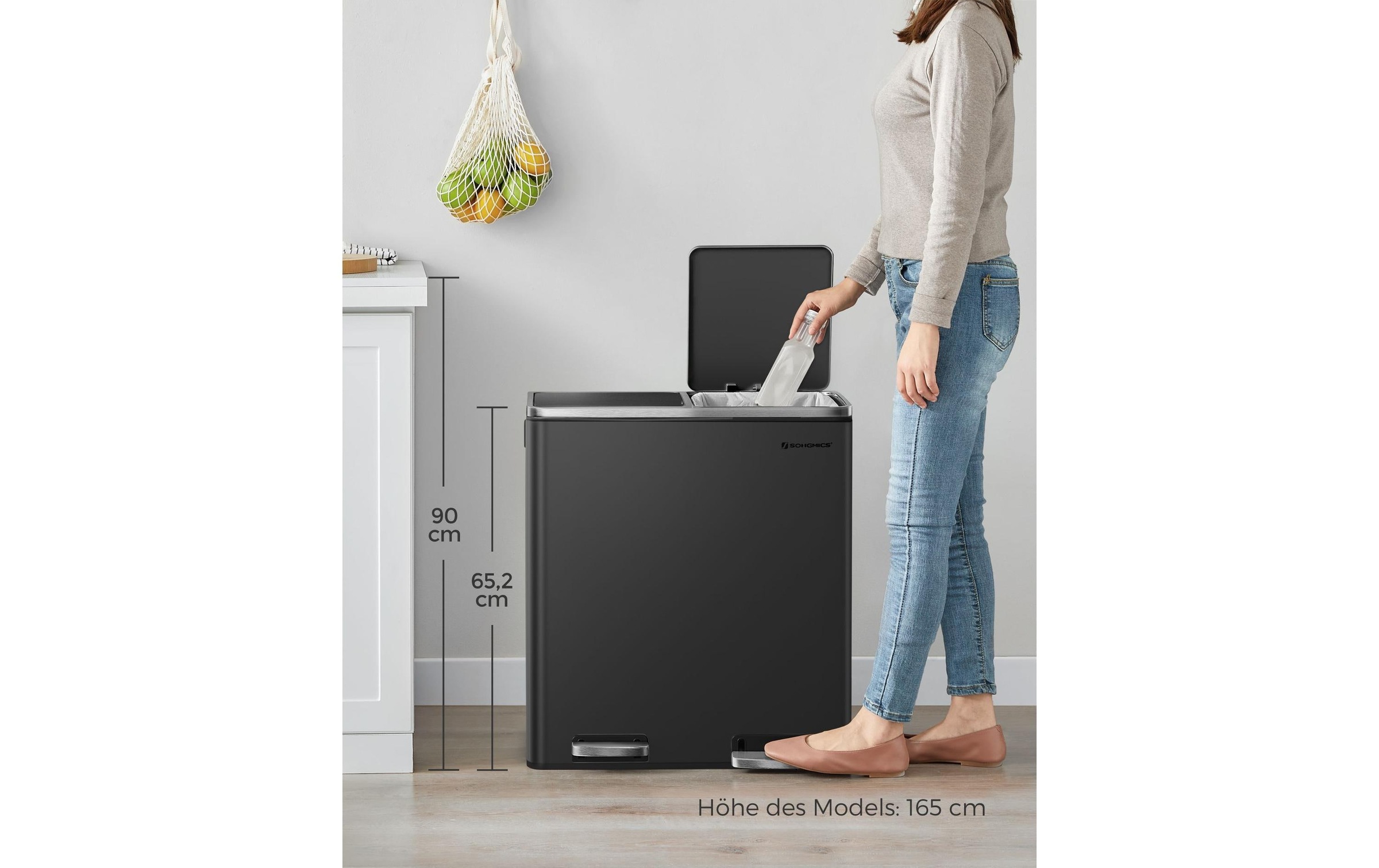SONGMICS Mülleimer »2 x 30 l«, 2 Behälter