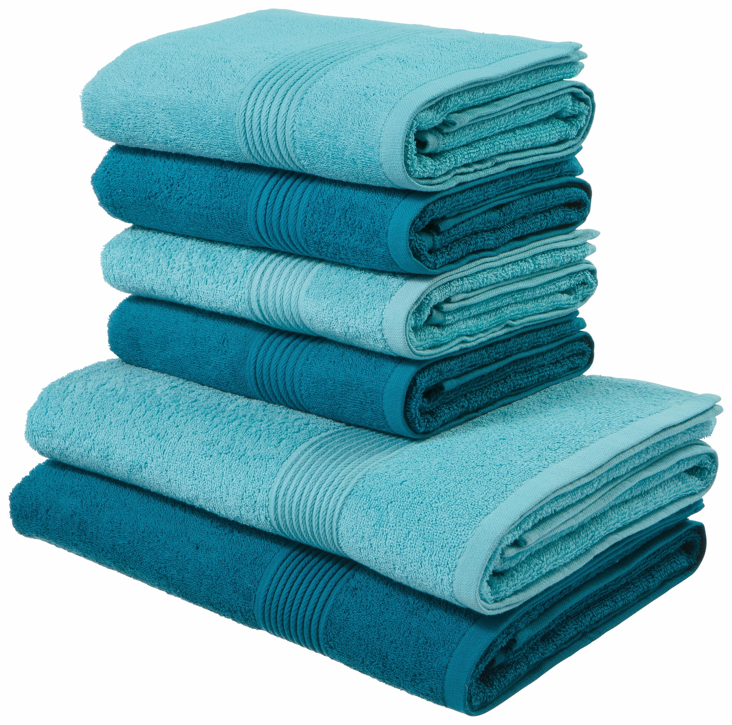 Set Handtücher aus Set, my Jelmoli-Versand home gestreifte tlg., Handtuch | online kaufen »Anna«, 6 Bordüre, Walkfrottee, 100% Baumwolle Handtuch-Set,