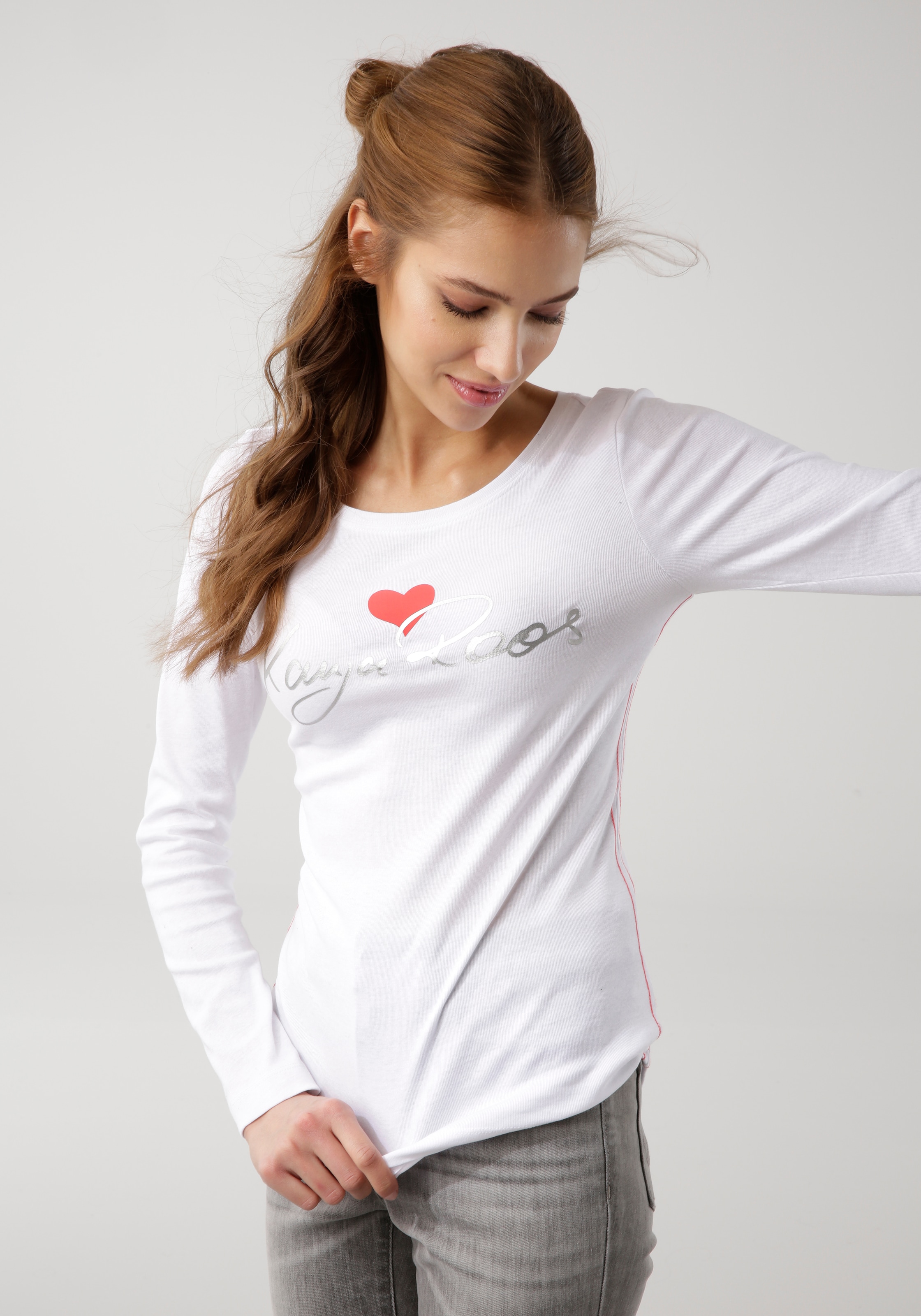 liebevollem Jelmoli-Versand online KangaROOS bei mit Schweiz bestellen Logo-Print Langarmshirt,