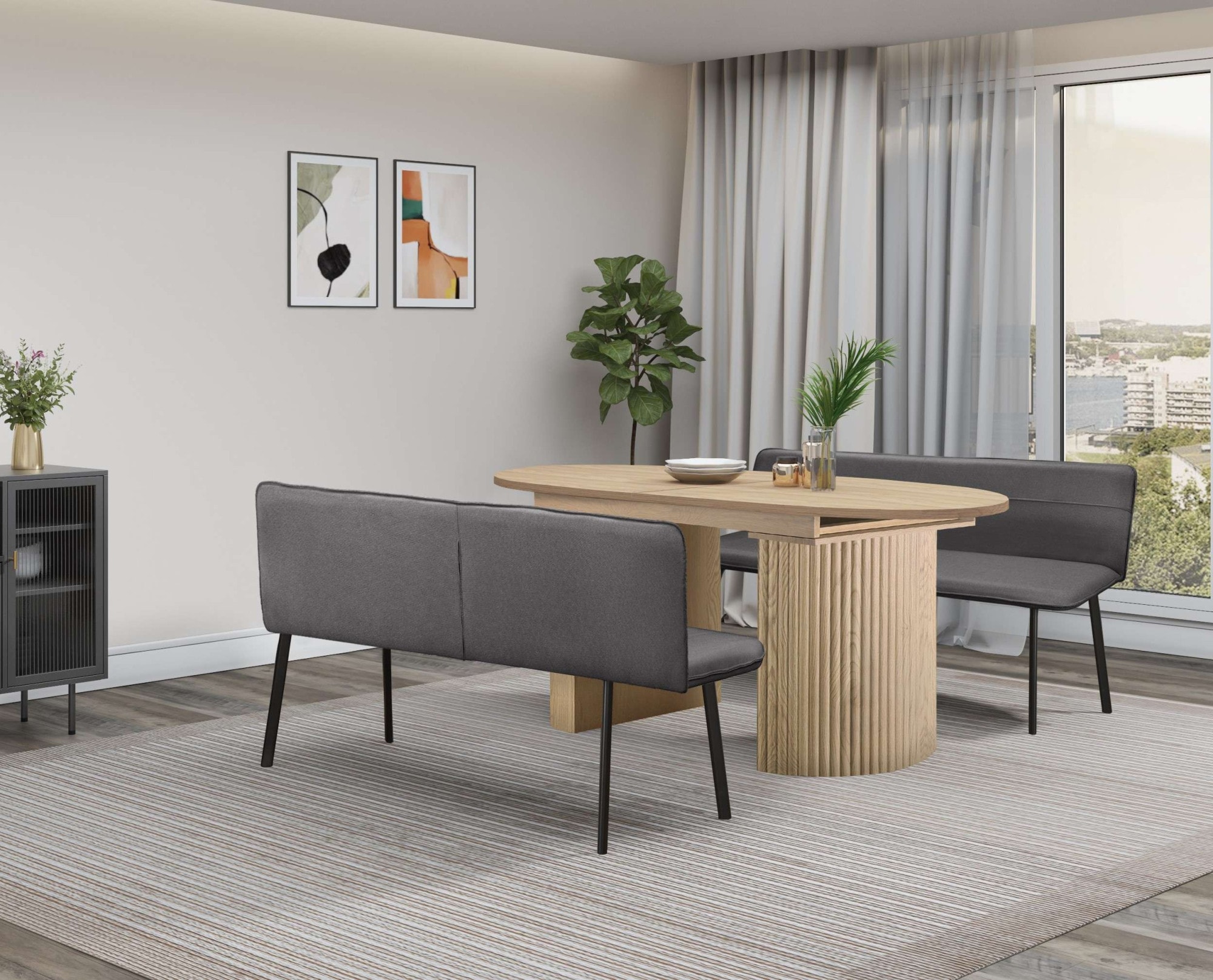 Home affaire Esstisch »Gartempe«, ausziehbar 160-210 cm, Synchronauszug, inkl Einlegeplatte, Breite 90cm