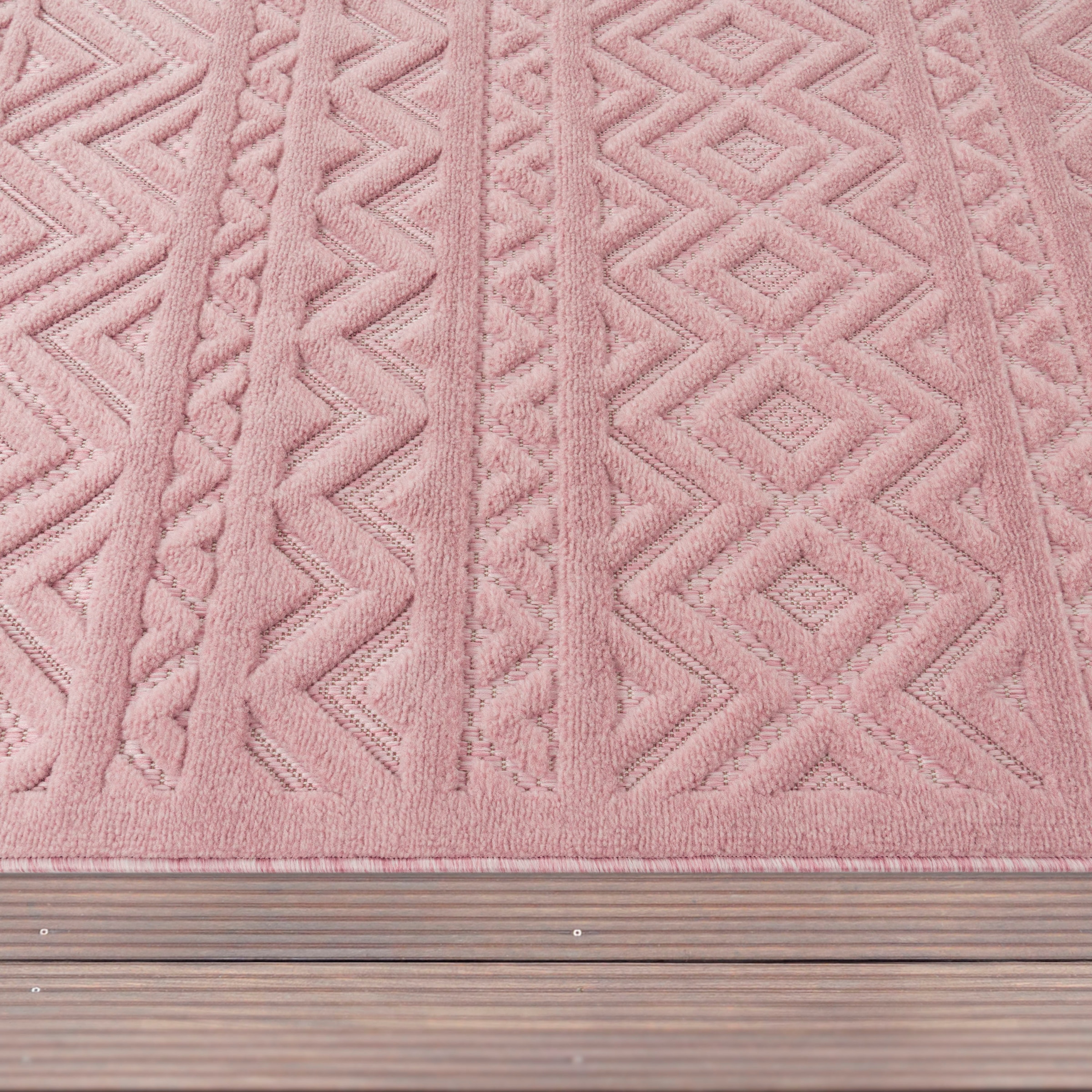 Paco Home Teppich »Livorno 673«, rechteckig, Uni-Farben, Scandi, Rauten  Muster, Hoch-Tief Effekt, Outdoor geeignet online shoppen | Jelmoli-Versand