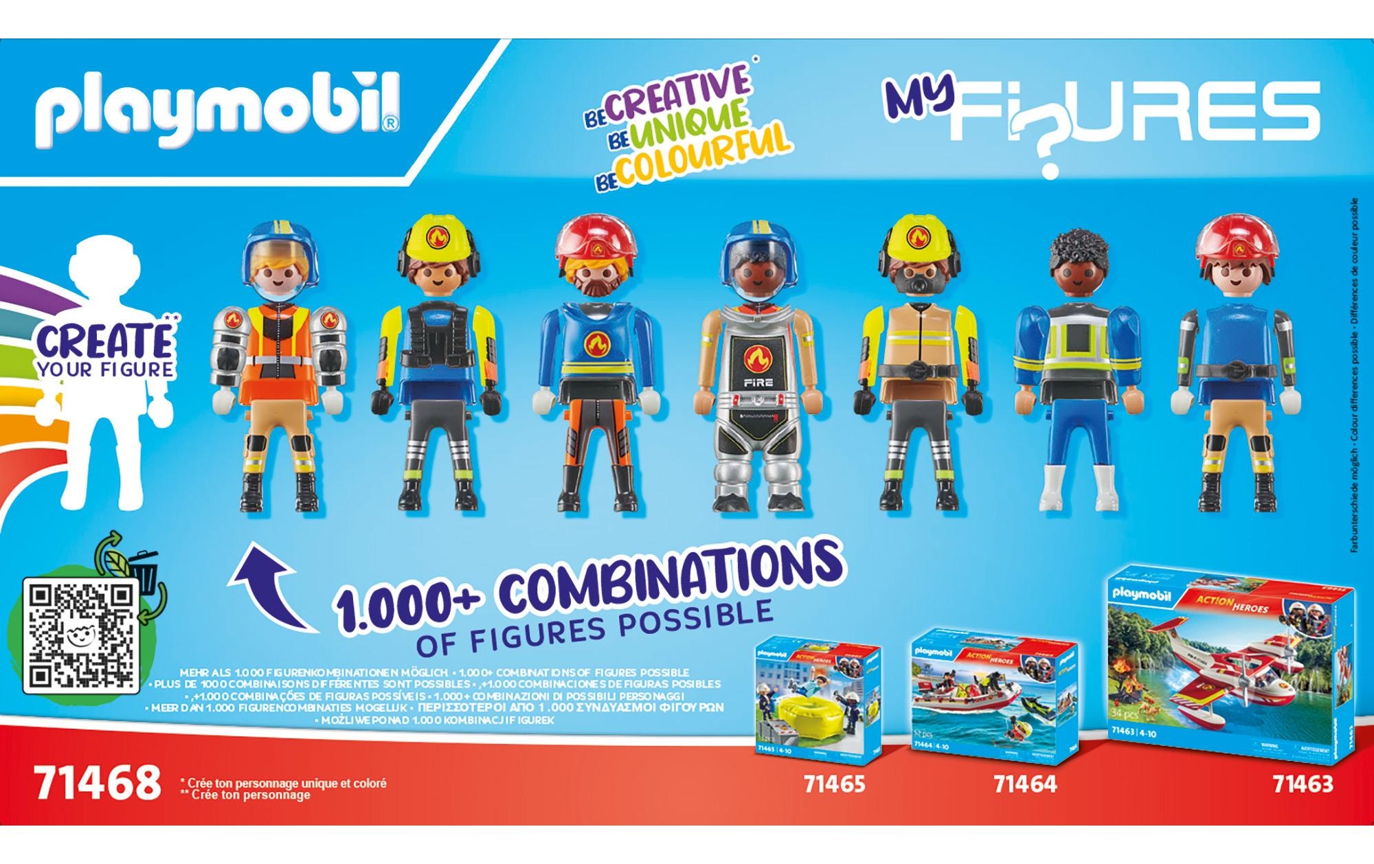 Playmobil® Spielbausteine »Action Heroes My Figures Feuerwehr 71468«, (70 St.)