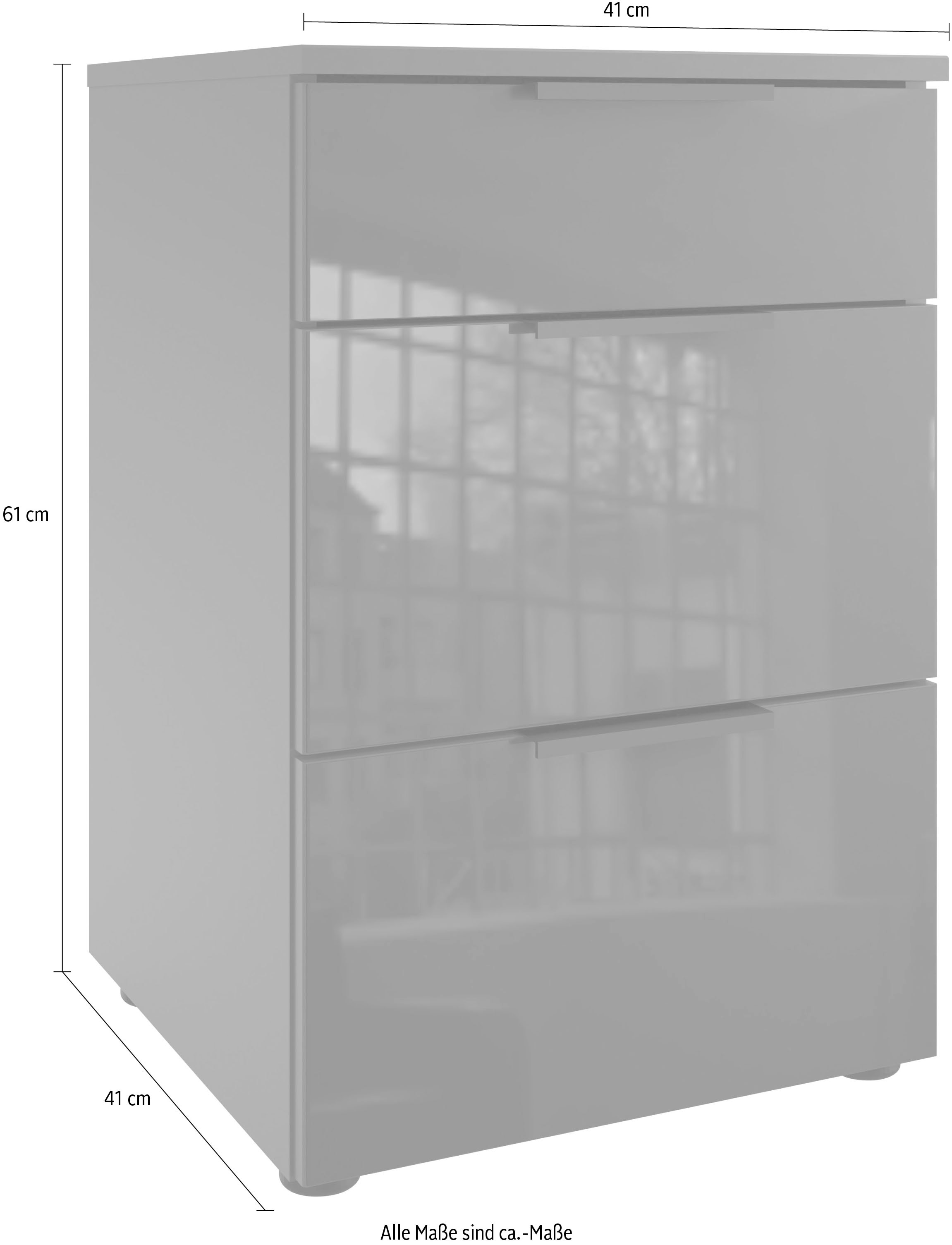 Wimex Nachtkommode »Level36 C by fresh to go«, mit Glaselementen auf der Front, soft-close Funktion, 41cm breit
