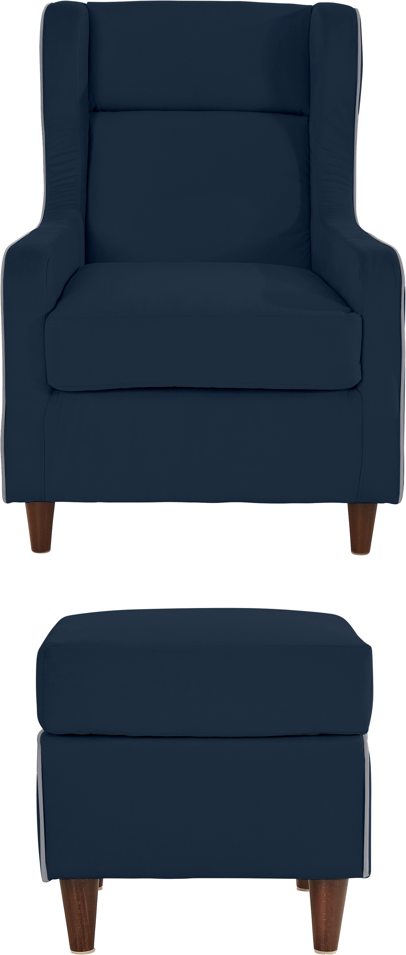 INOSIGN Ohrensessel »Rhada«, mit farblich abgesetztem Keder, B/T/H: 73/85/99 cm