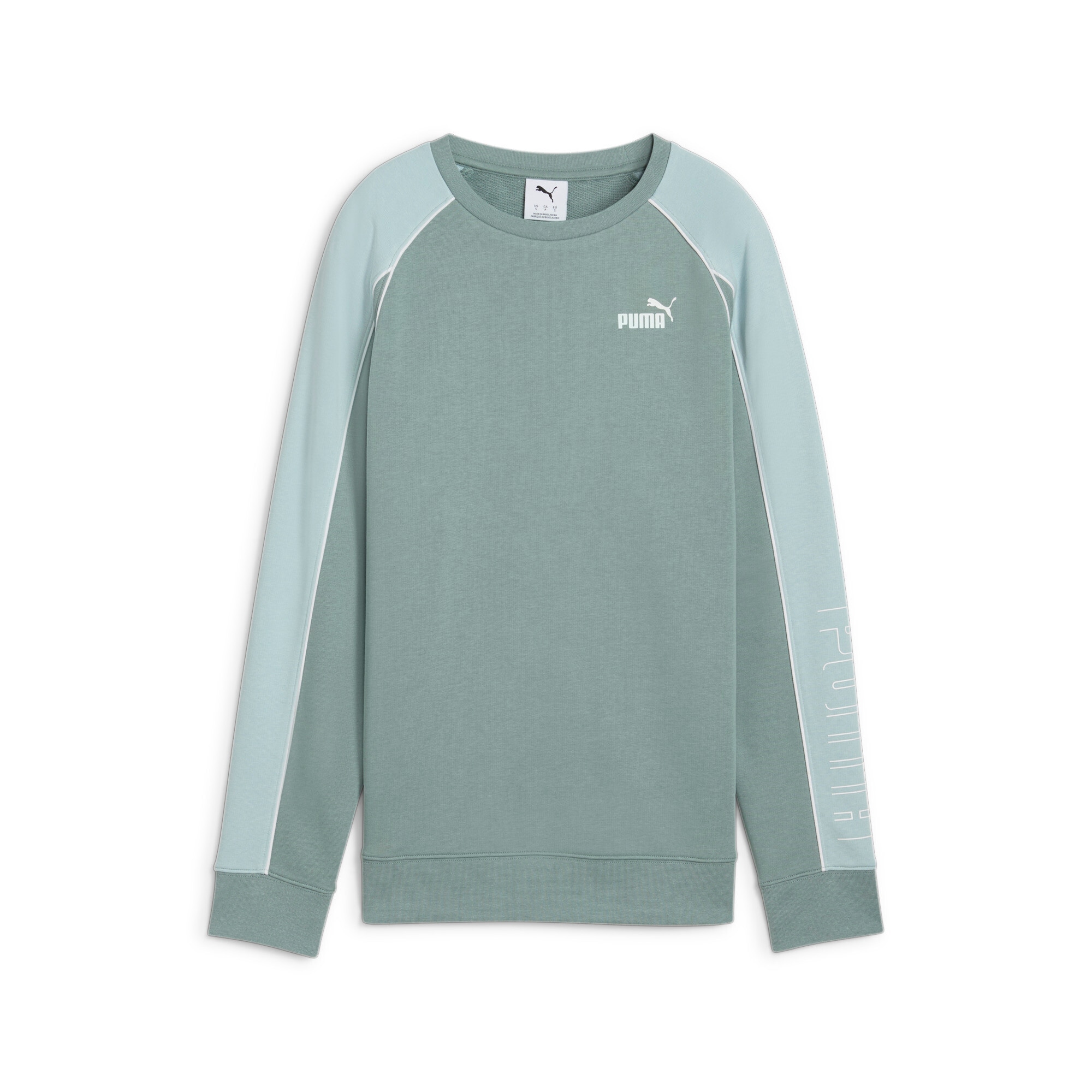 PUMA Langarmshirt »SPORT RELAXED CREW TR« Rundhalsausschnitt, mit Logo-Gummidruck, mit Paspeldetails