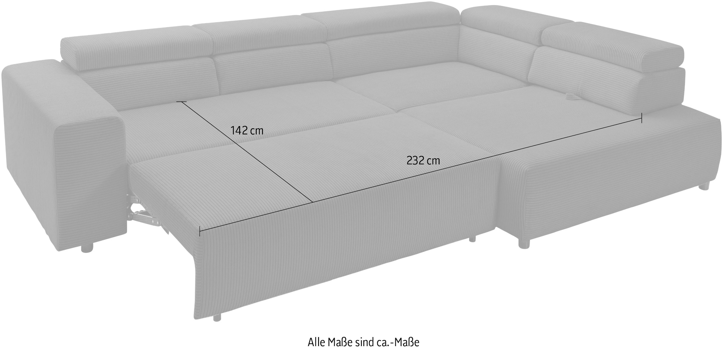 exxpo - sofa fashion Ecksofa »VITTORIO«, inkl. Kopfteil- und Sitztiefenverstellung, wahlweise mit Bettfunktion