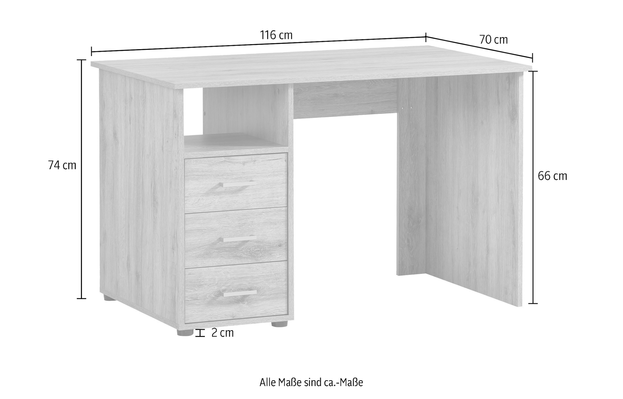 Schildmeyer Schreibtisch »Baku«, Breite 116 cm, Made in Germany