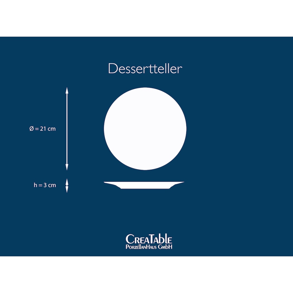 CreaTable Dessertteller »Essteller NATURE COLLECTION«, (Set, 6 St.)
