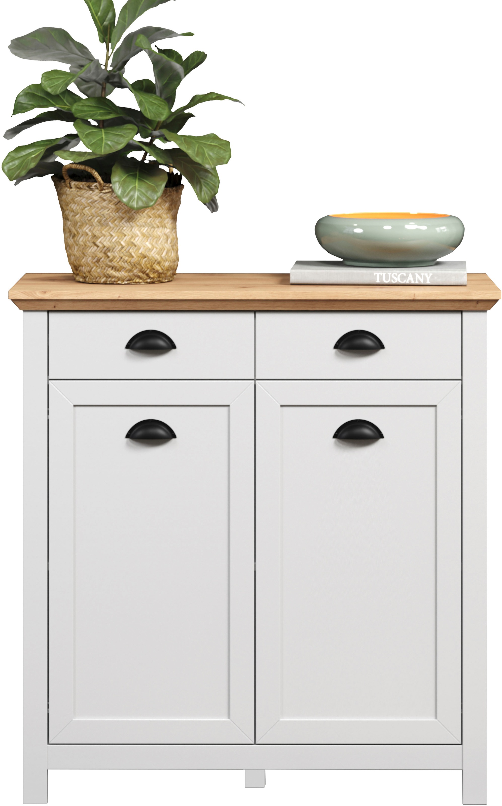 Home affaire Kommode »Herzwill«, im Landhausstil mit Muschelgriffen, B/H/T ca.: 91/95/41 cm