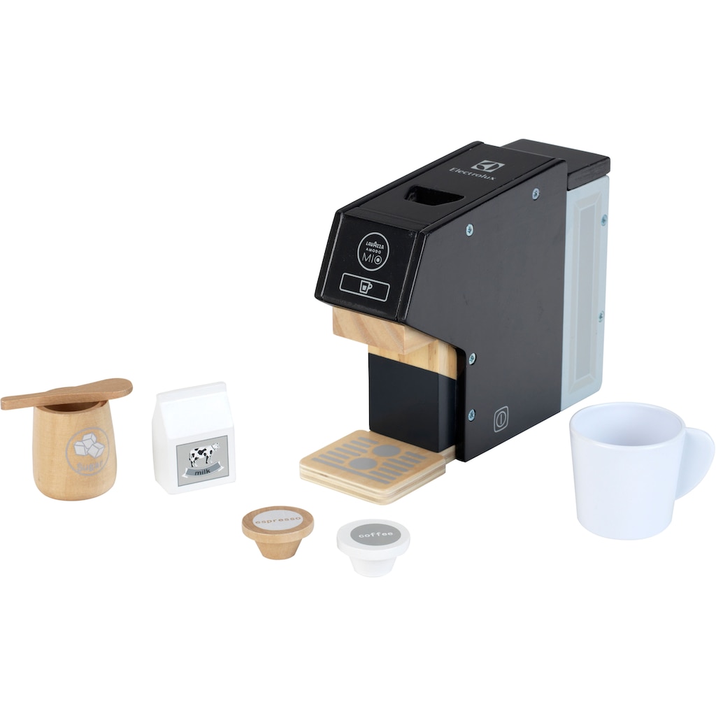 Klein Kinder-Kaffeemaschine »Holzspielzeug, Electrolux, Holz«, mit Kaffeekapseln und Zubehör aus Holz