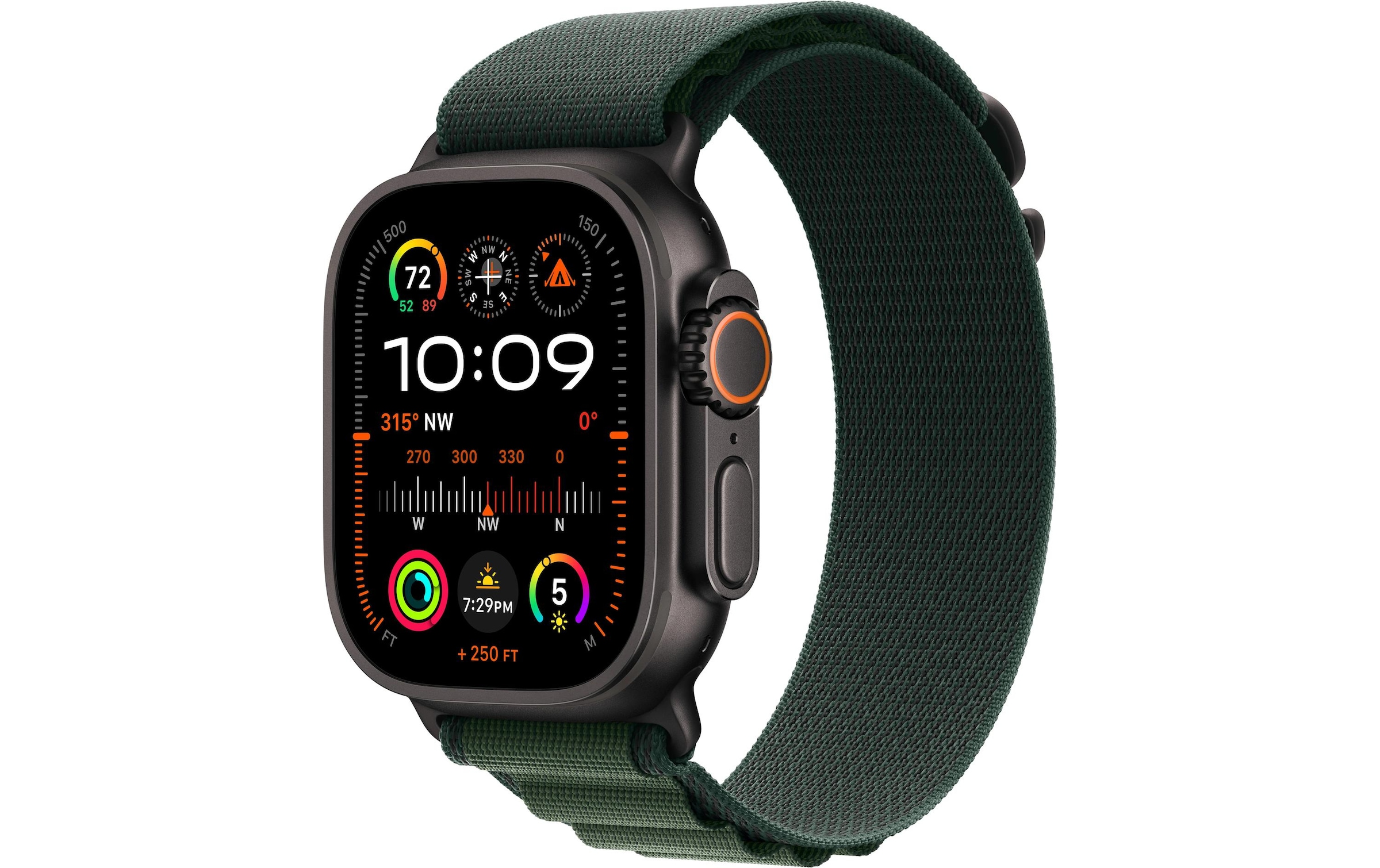 Apple Watch Ultra 2 Titan, 49 mm, GPS + Cellular, Alpine Loop S, Schwarz