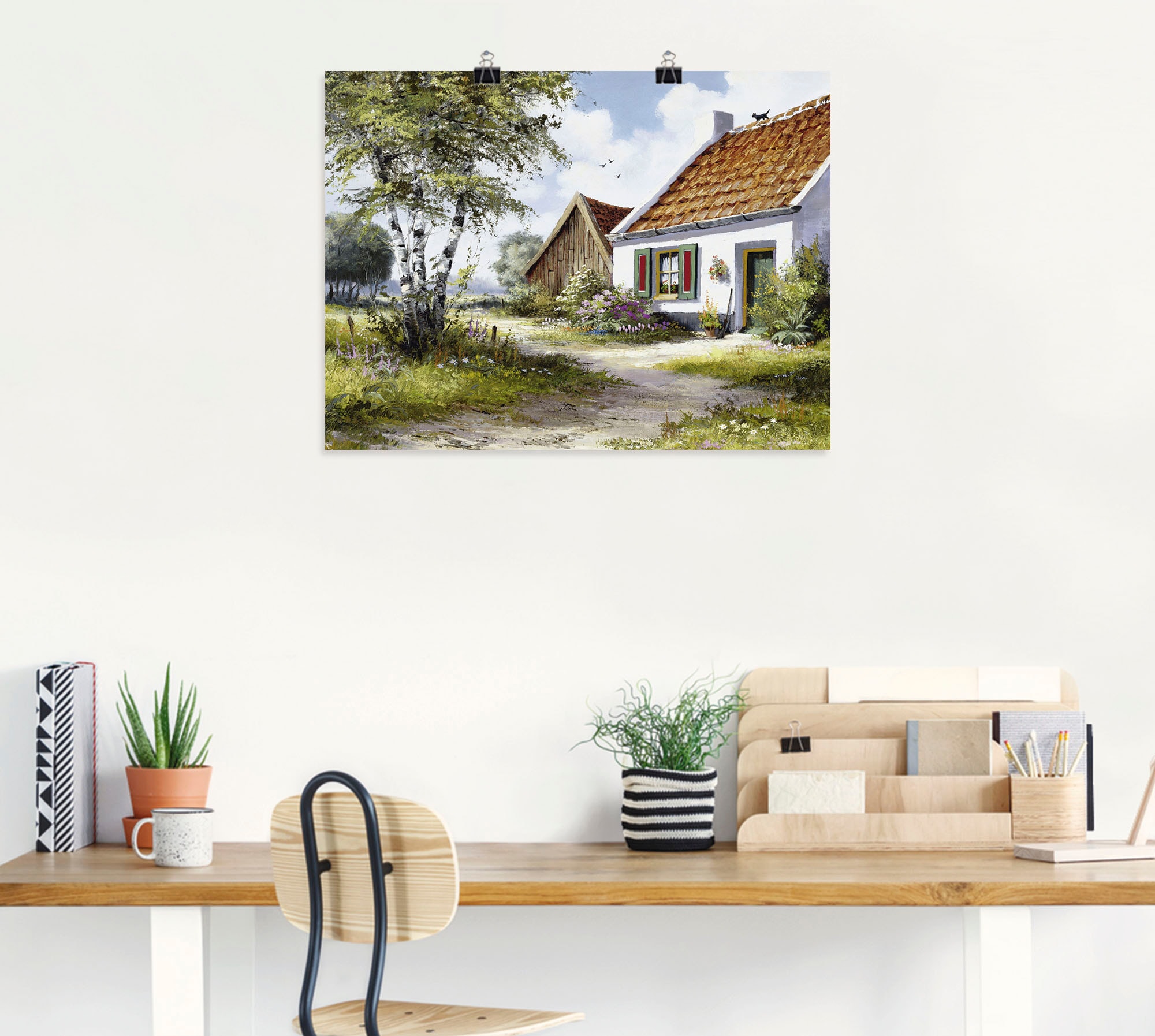 Artland Wandbild »Katze auf dem Dach«, Garten, (1 St.), als Leinwandbild, Poster, Wandaufkleber in verschied. Grössen
