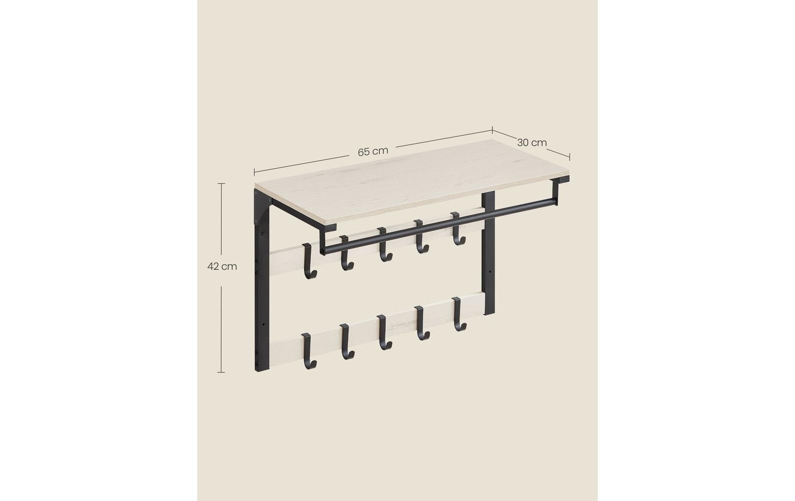 VASAGLE Garderobenleiste »10 Haken 65 cm x 42 cm«