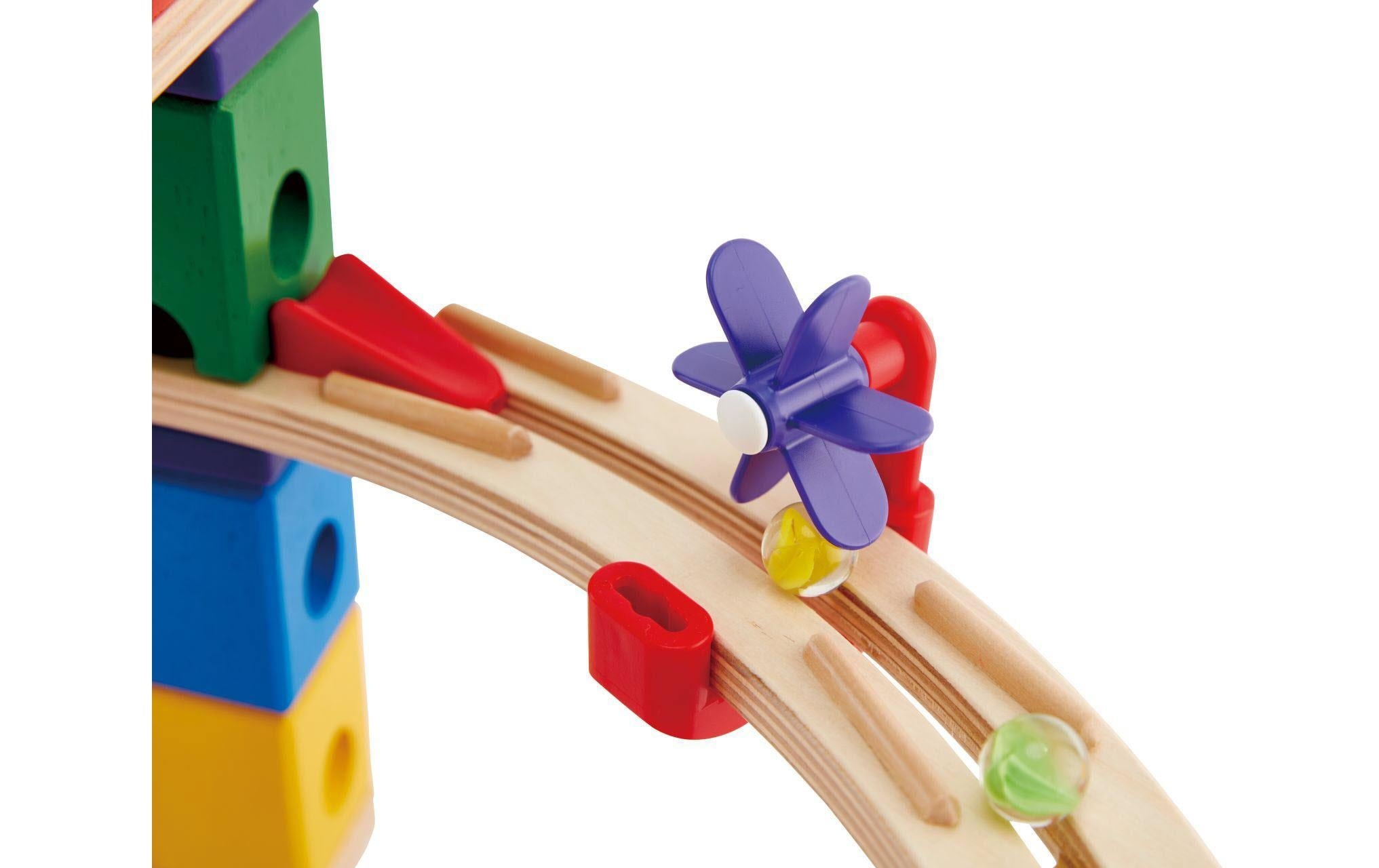 Hape Kugelbahn »Quadrilla Super Spiralburg & Endspurt«, (107 tlg.)
