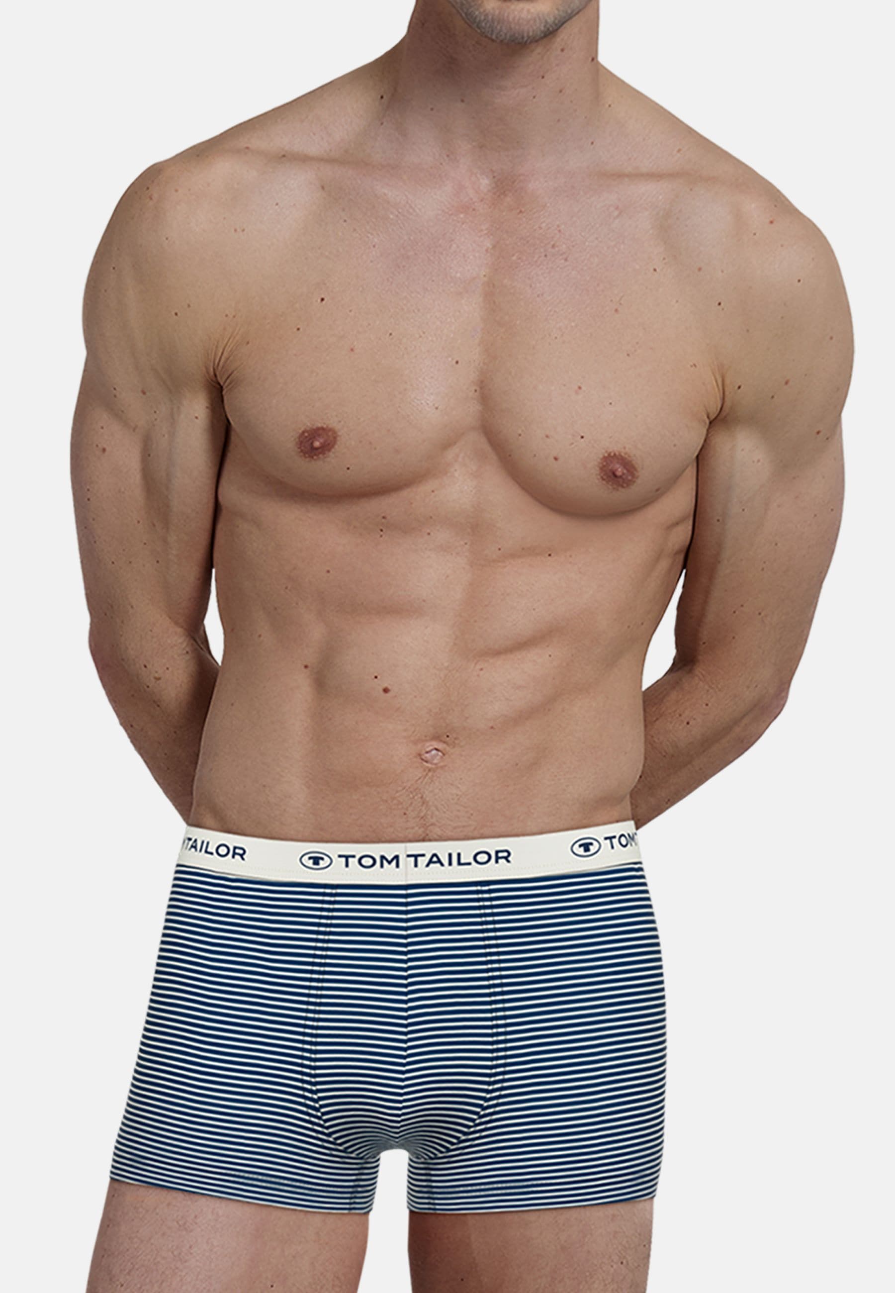 TOM TAILOR Boxershorts »Buffer«, (6er Pack), weich, elastisch, bequem, eng, atmungsaktiv, Logobund, Baumwollmix