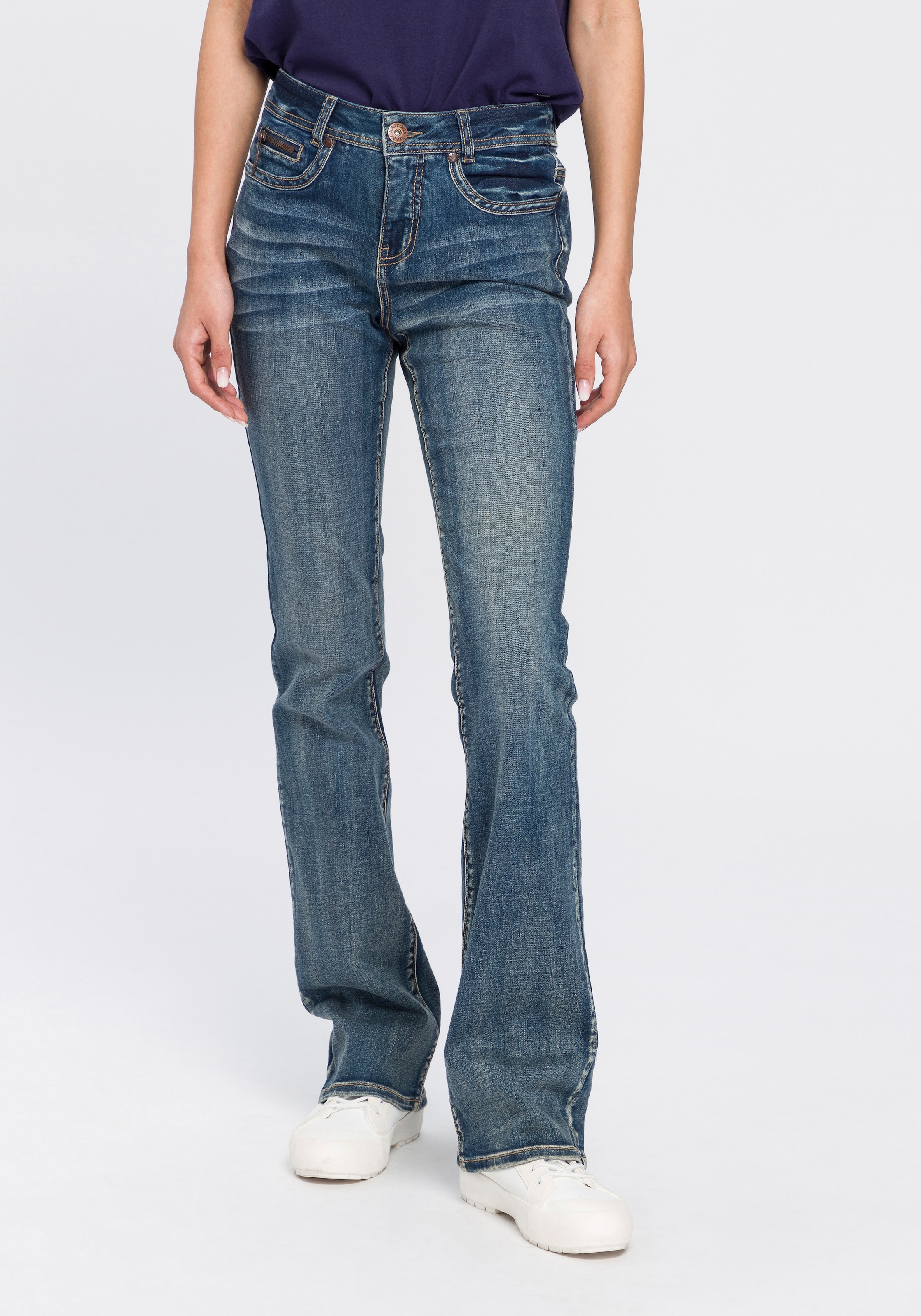 Zippertasche«, Bootcut-Jeans High Arizona kaufen Schweiz online »mit Waist bei Jelmoli-Versand