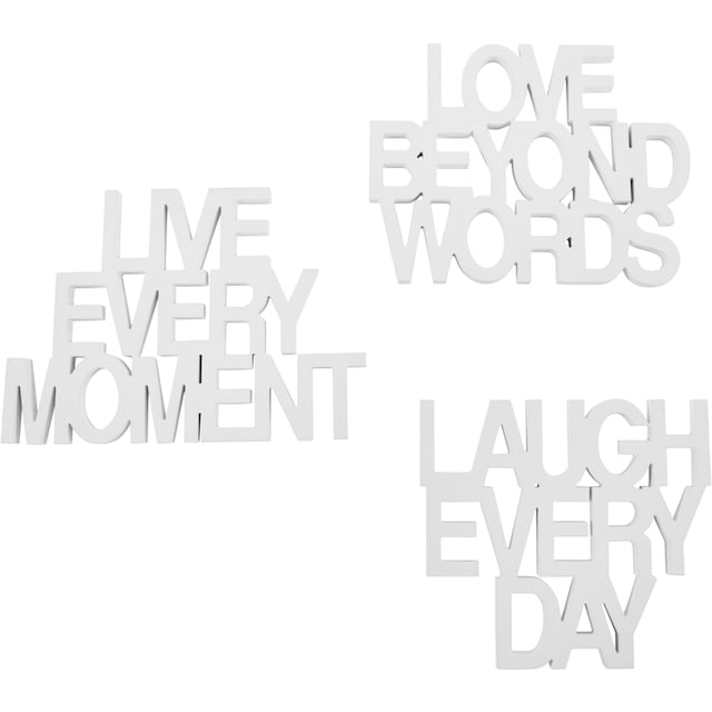 andas Wanddekoobjekt »Schriftzug Live every Moment - Love beyond Words -  Laugh every Day«, Wanddeko online kaufen | Jelmoli-Versand