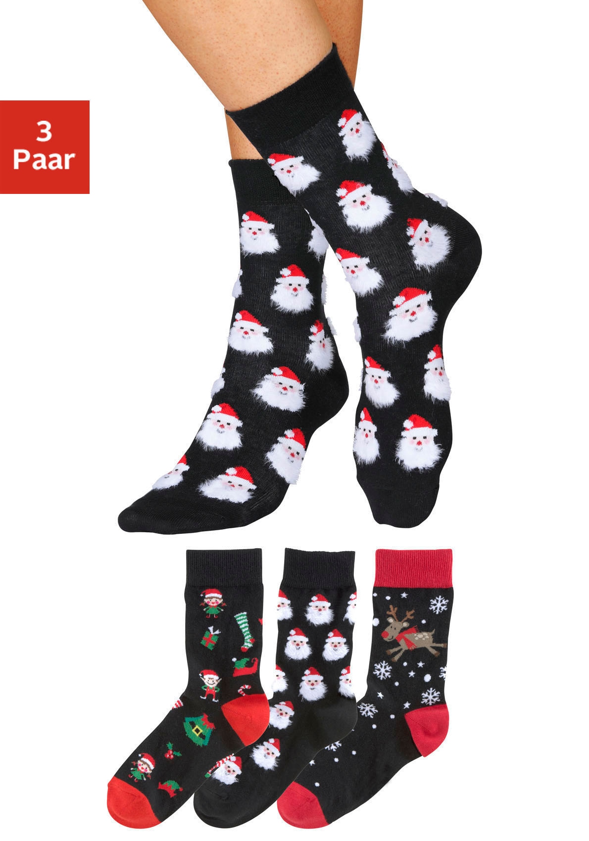 bei Jelmoli-Versand (3 lustigen Socken, Weihnachtsmotiven online kaufen Schweiz Paar), H.I.S mit