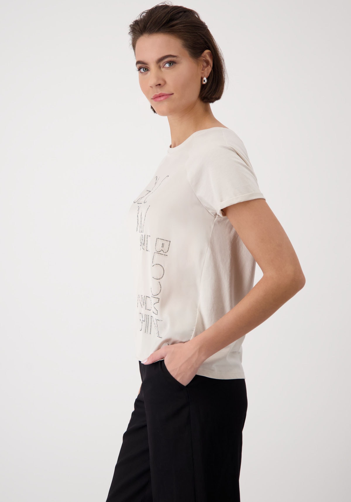 Monari Schlupfbluse, mit Glitzernieten