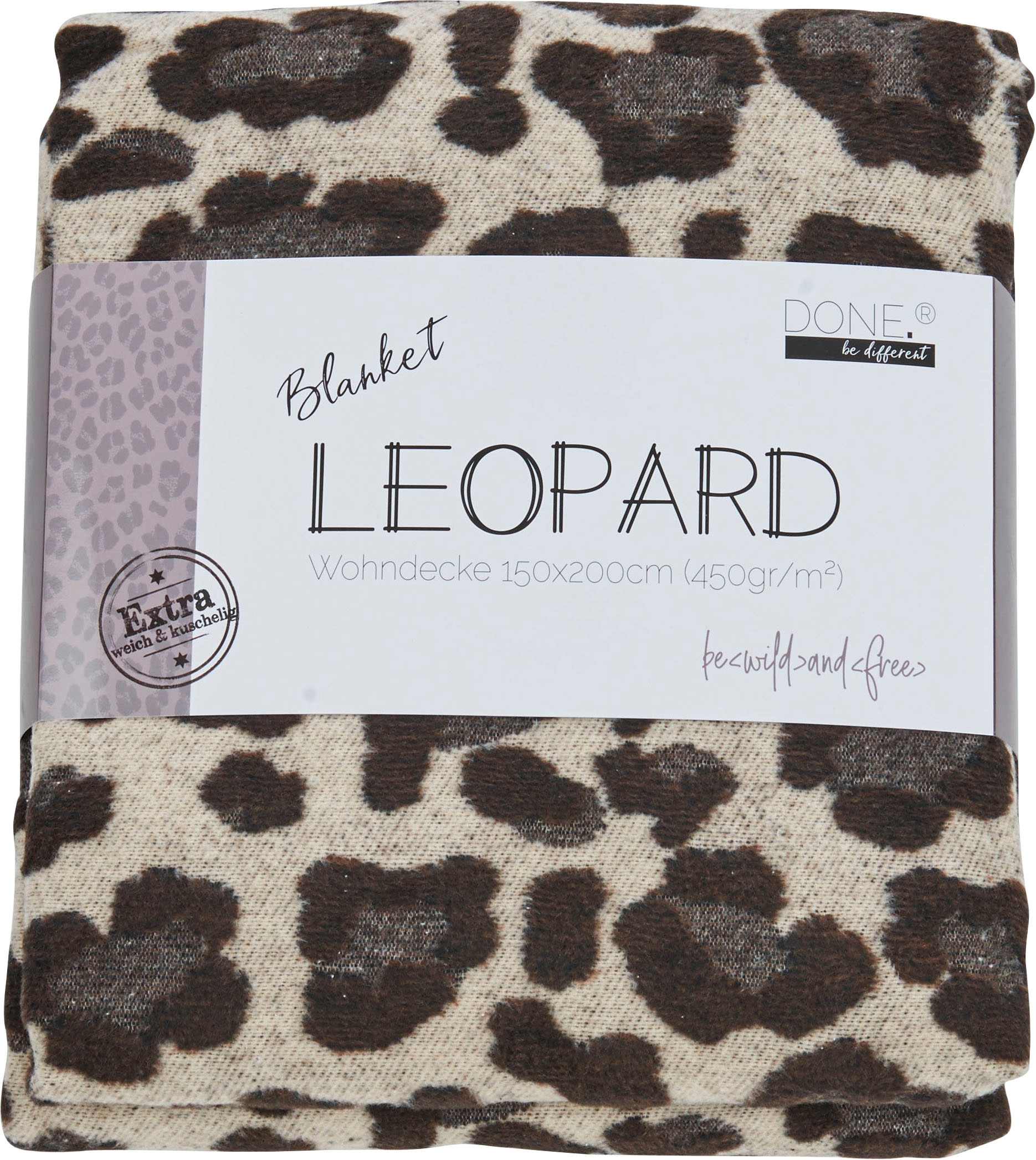 done.® Wohndecke »Leopard«, Wohndecke einfassender mit Leo-Look, Jelmoli-Versand Kuscheldecke shoppen online im Ziernaht 