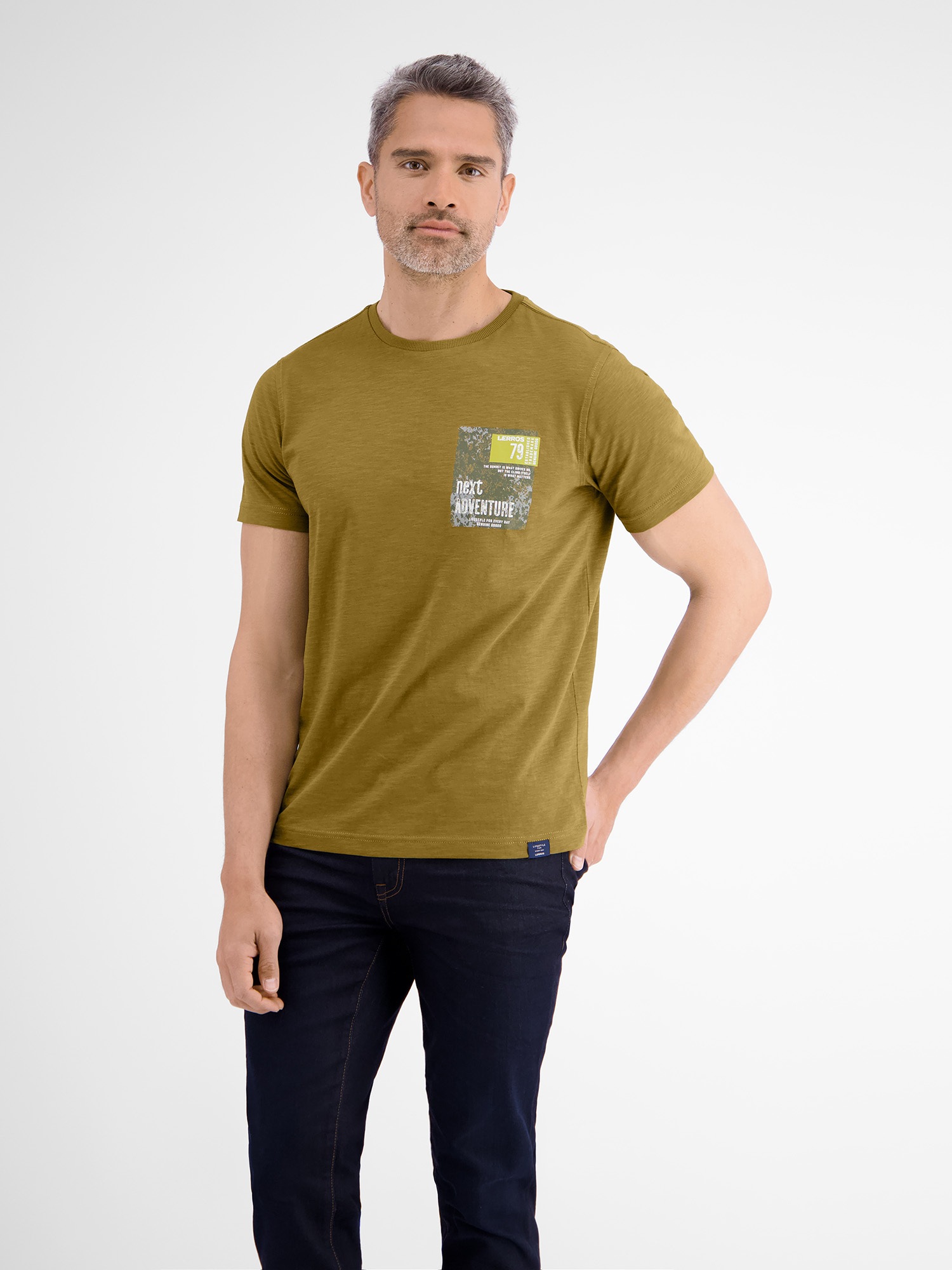 LERROS T-Shirt »LERROS O-Neck T-Shirt, Brustprint«
