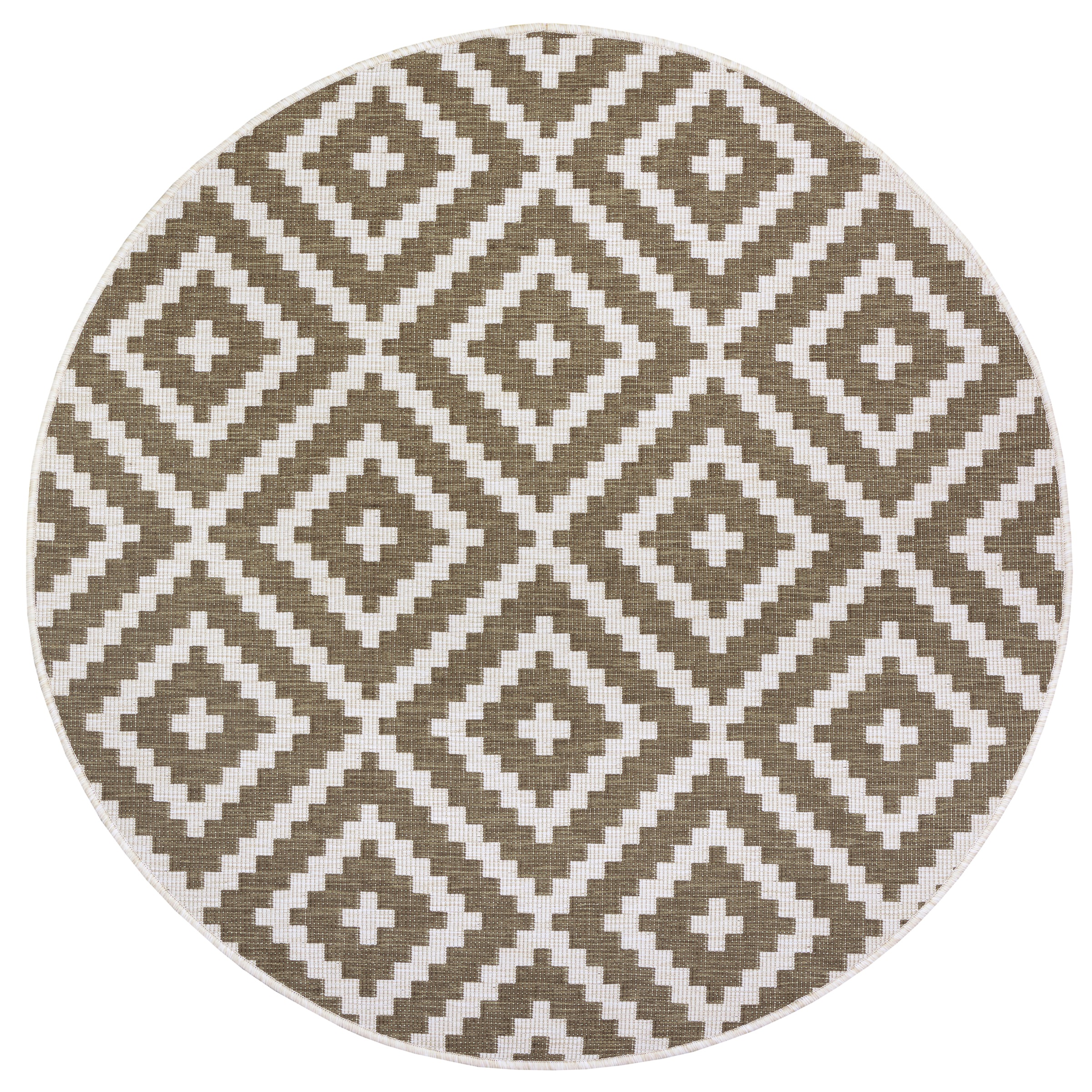 my home Teppich »Ronda Wendeteppich«, rund, 5 mm Höhe, Sisal-Optik, Flachgewebe, In- und Outdoor, geometrisches Boho Design