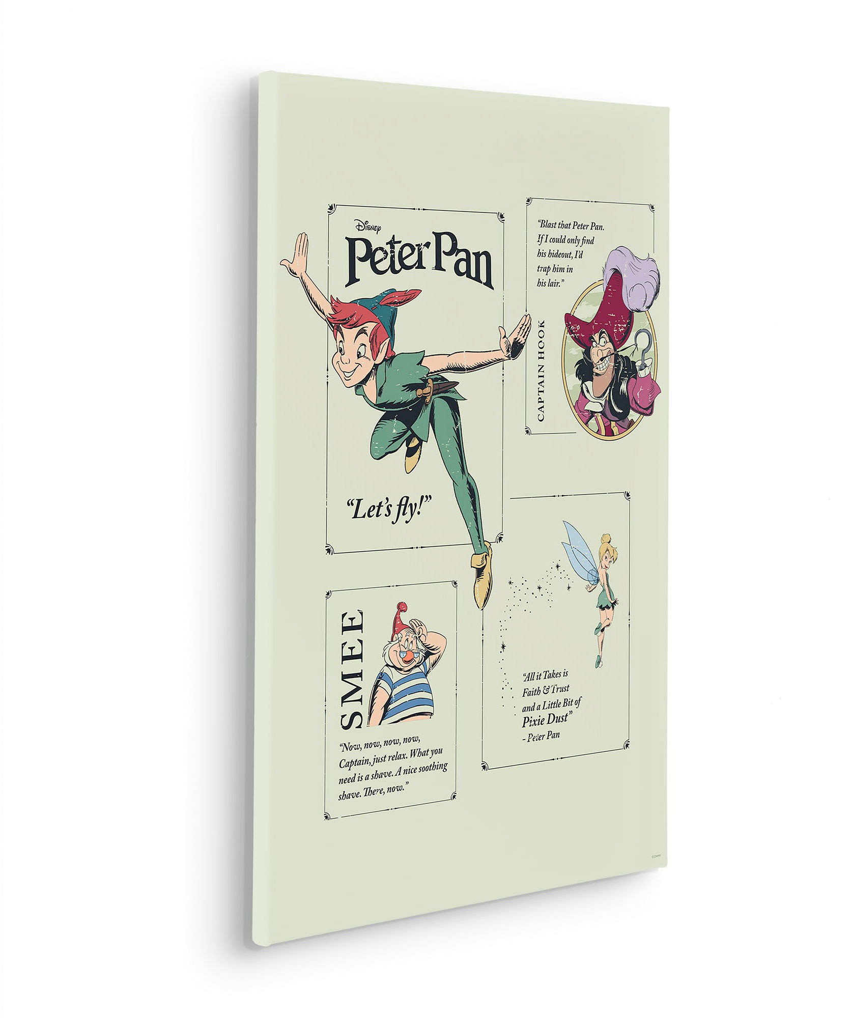 Komar Leinwandbild »Peter Pan Let´s Fly! - Grösse 40 x 60 cm«, Disney, (1 St., 40 x 60 cm (Breite x Höhe), Keilrahmenbild mit Echtholzrahmen, Kinderzimmer