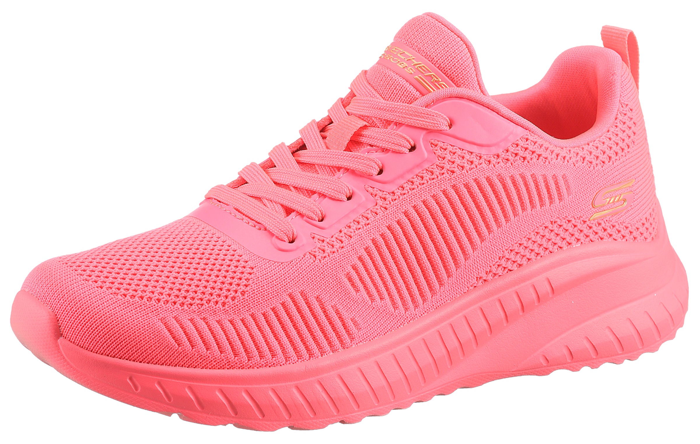 Skechers Sneaker »BOBS SQUAD CHAOS-COOL RYTHMS« , Knitwear-Sneaker, Schnürschuh in veganer Verarbeitung