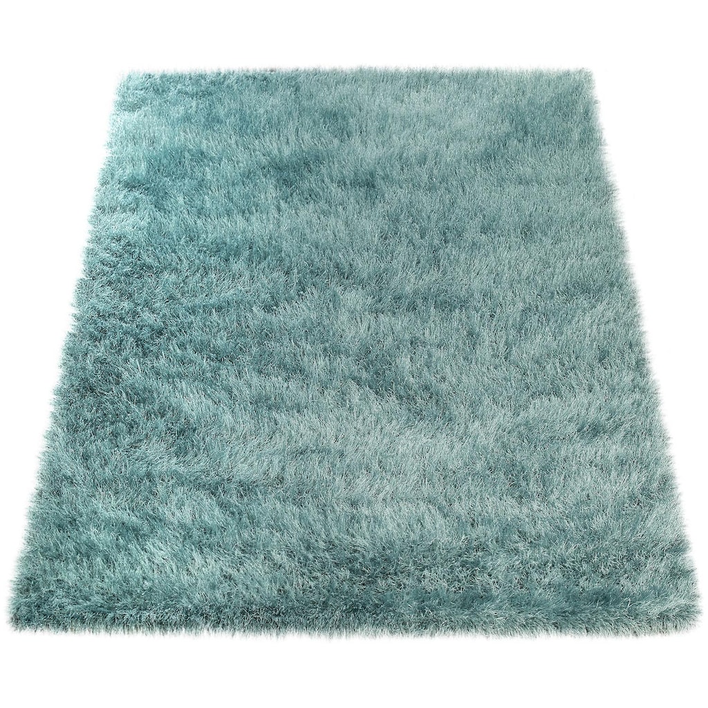Paco Home Hochflor-Teppich »Glamour 300«, rechteckig, Uni Farben, mit weichem Glanz Garn, auch als Läufer erhältlich