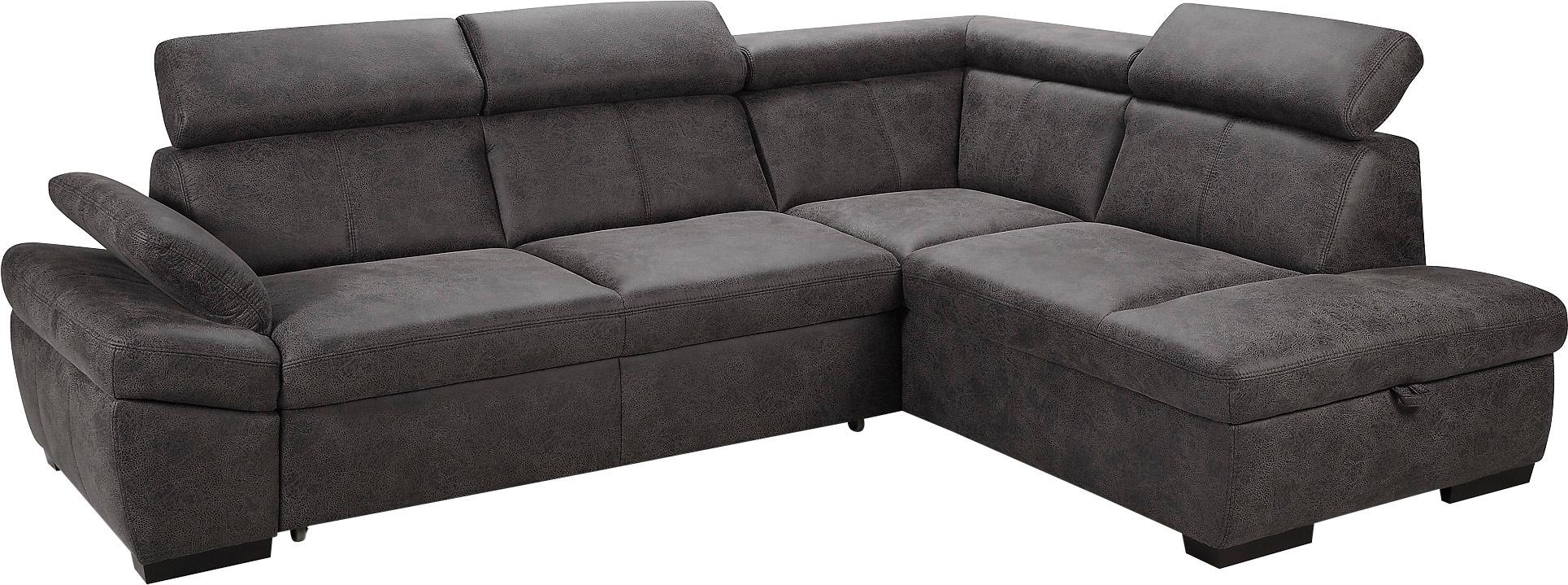exxpo - sofa fashion Ecksofa »Salerno, klassisch modernes Funktionssofa, hoher Sitzkomfort, L-Form«, inkl. Kopf- und Armteilverstellung, wahlweise mit Bettfunktion