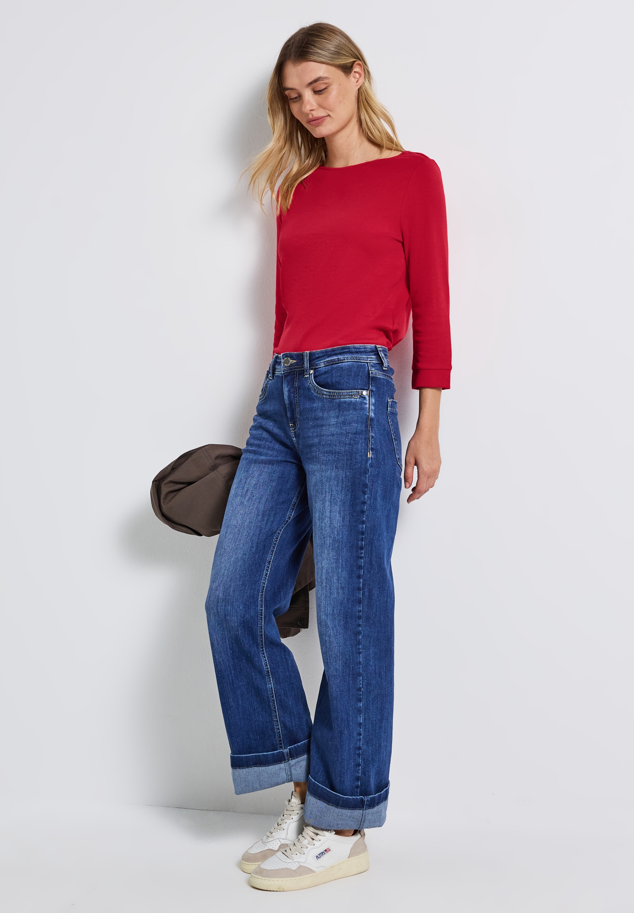 STREET ONE T-Shirt, 3/4-Arm Shirt mit U-Boot-Ausschnitt