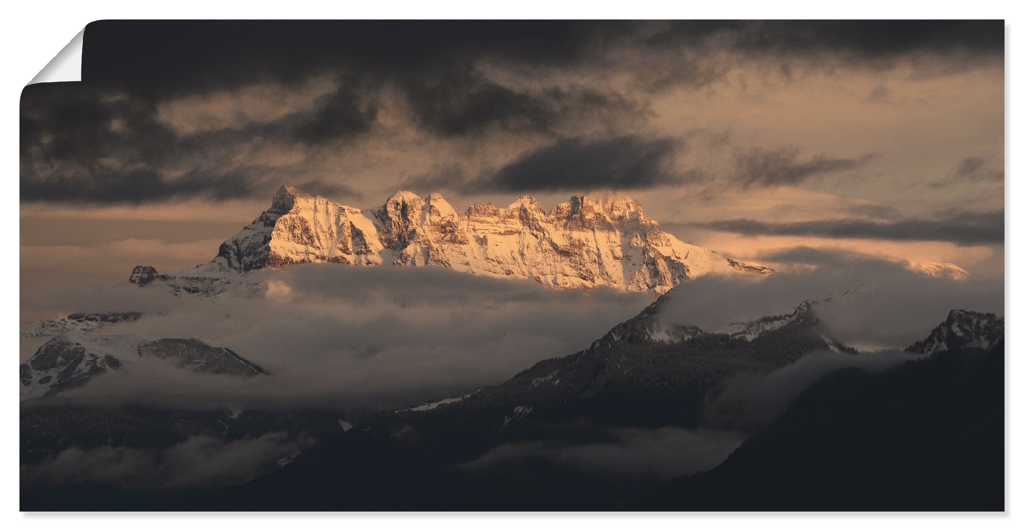Artland Wandbild »Dents du Midi, Schweizer Berge«, Berge, (1 St.), als Leinwandbild, Poster in verschied. Grössen