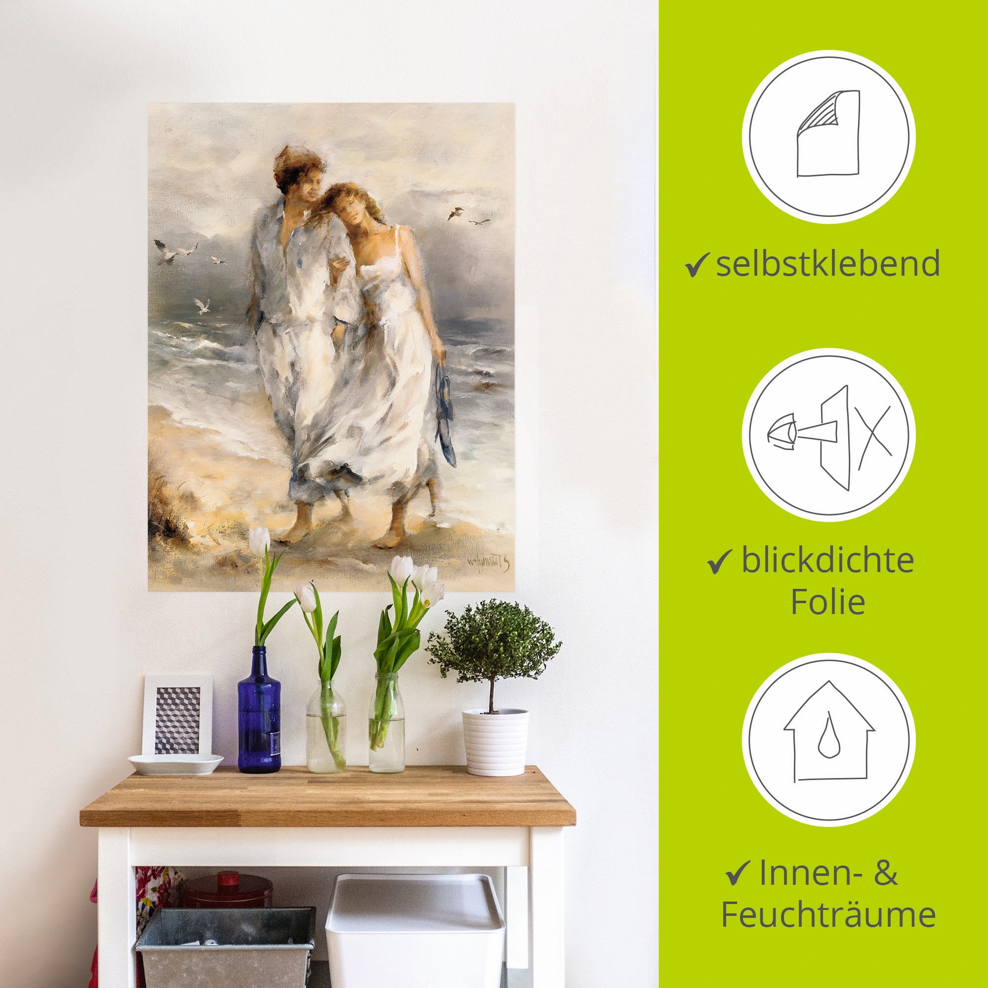 Artland Wandbild »Verliebt«, Paar, (1 St.), als Leinwandbild, Poster, Wandaufkleber in verschied. Grössen