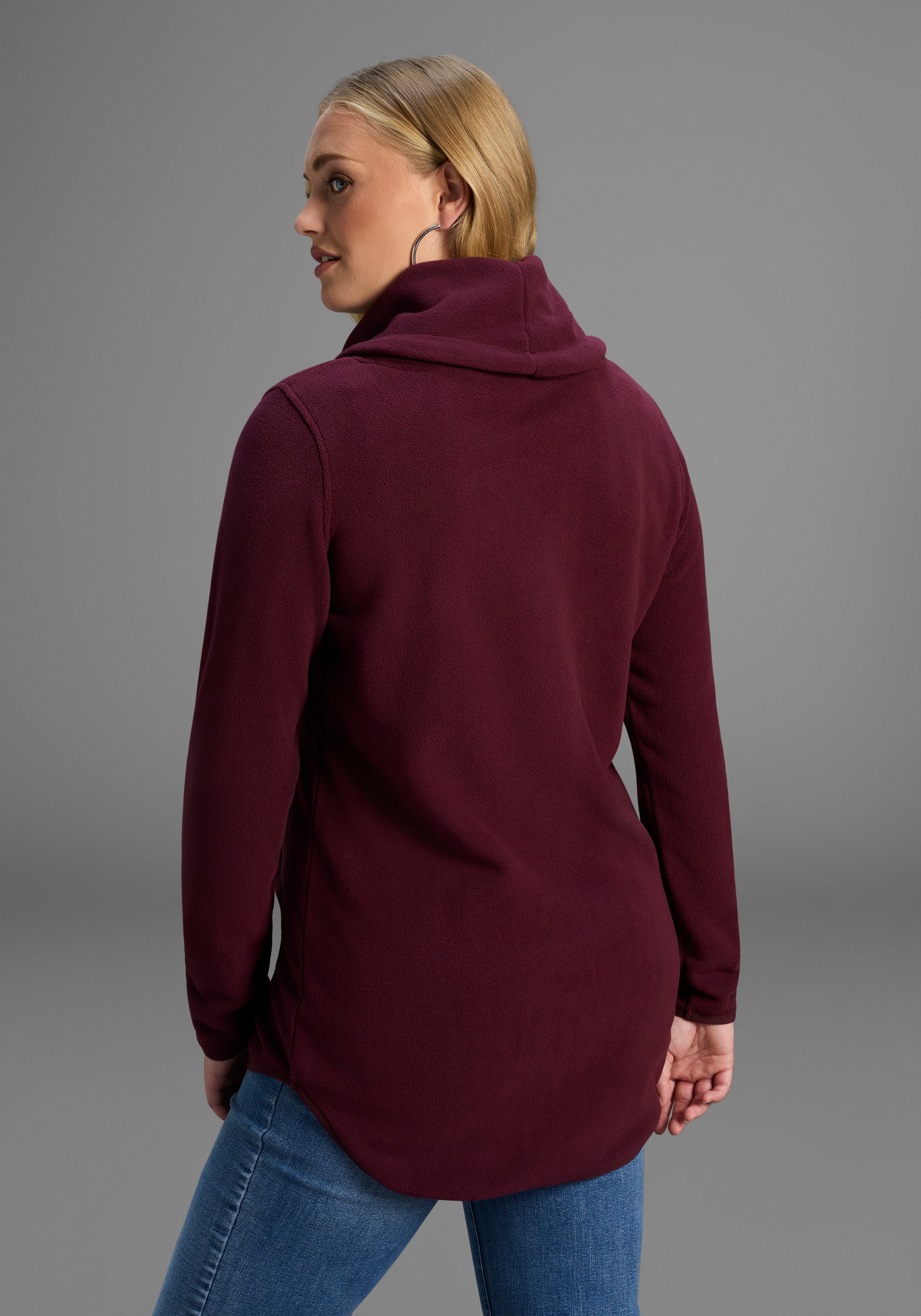 KangaROOS Fleecepullover, hochschliessender Kragen mit regulierbarer Weite, grosse Grössen