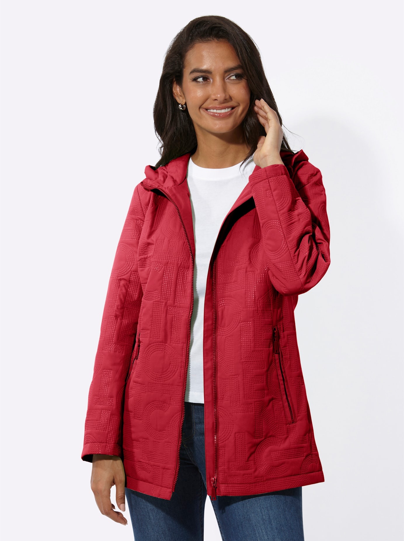 Casual Looks Langjacke mitKapuze