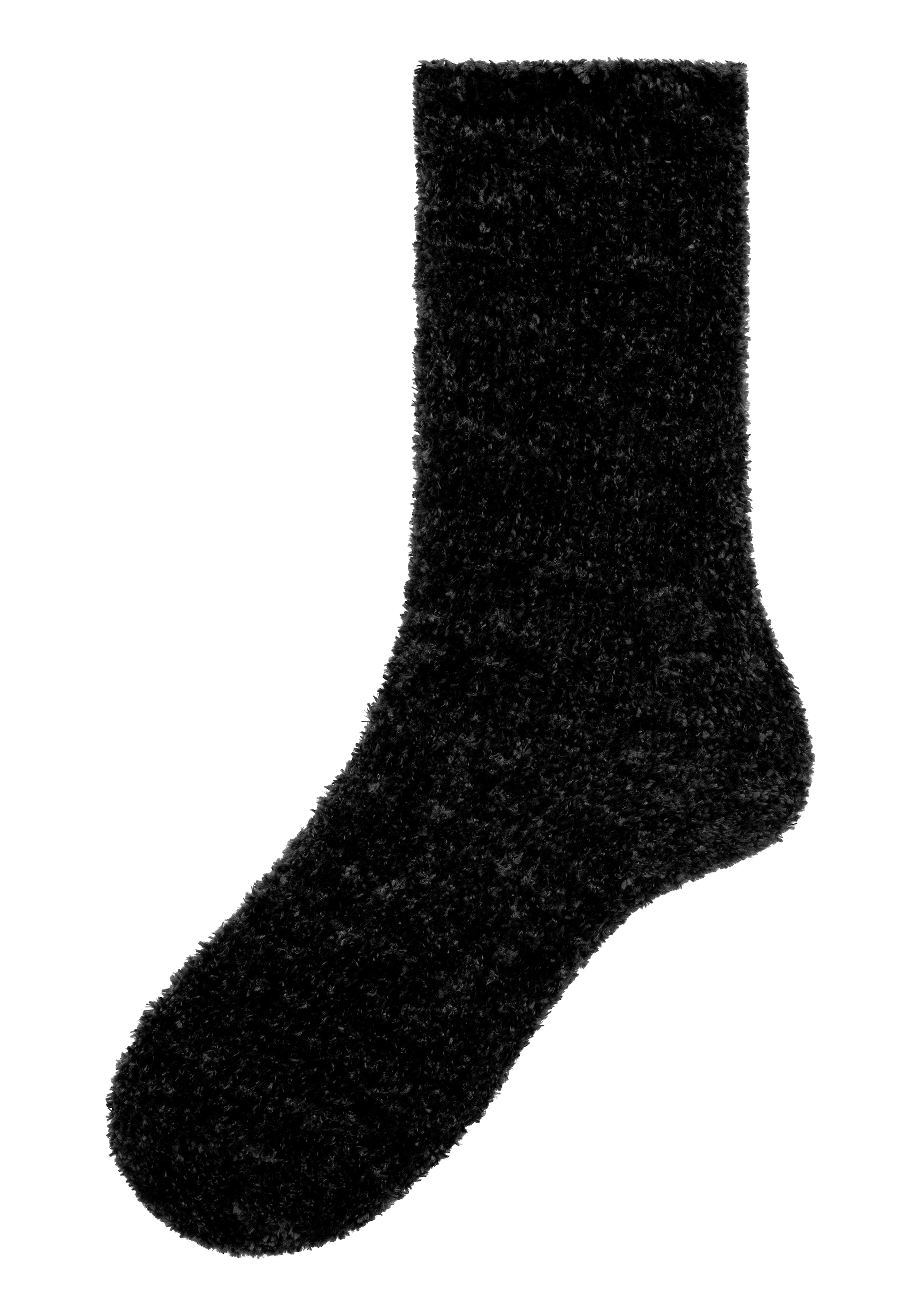 Lavana Kuschelsocken »Bettsocken«, (Packung, 5 Paar), mit weichem, leicht glänzendem Chenillegarn