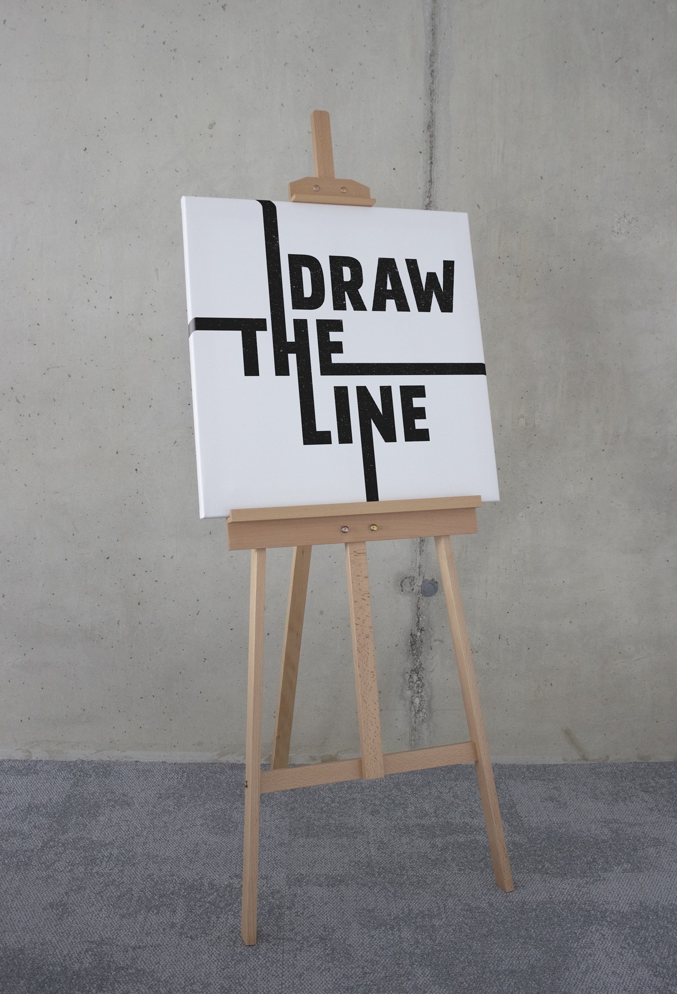 Komar Leinwandbild »Typo Draw the Line - Grösse 60 x 60 cm«, Natur, (1 St.), Keilrahmenbild mi Echtholzrahmen