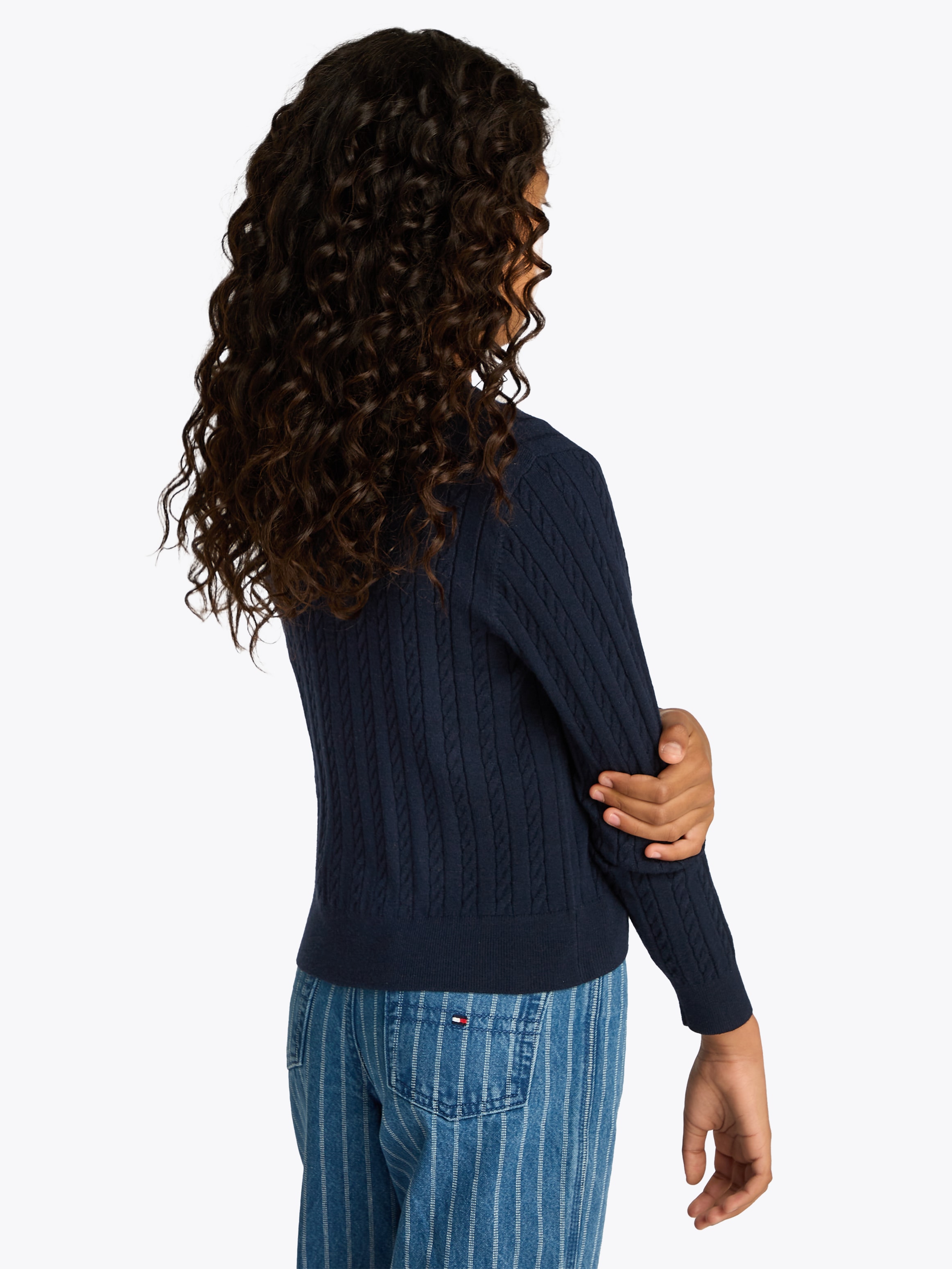 Tommy Hilfiger Strickjacke »MINI CABLE CARDIGAN«, mit kleinem Zopfmuster